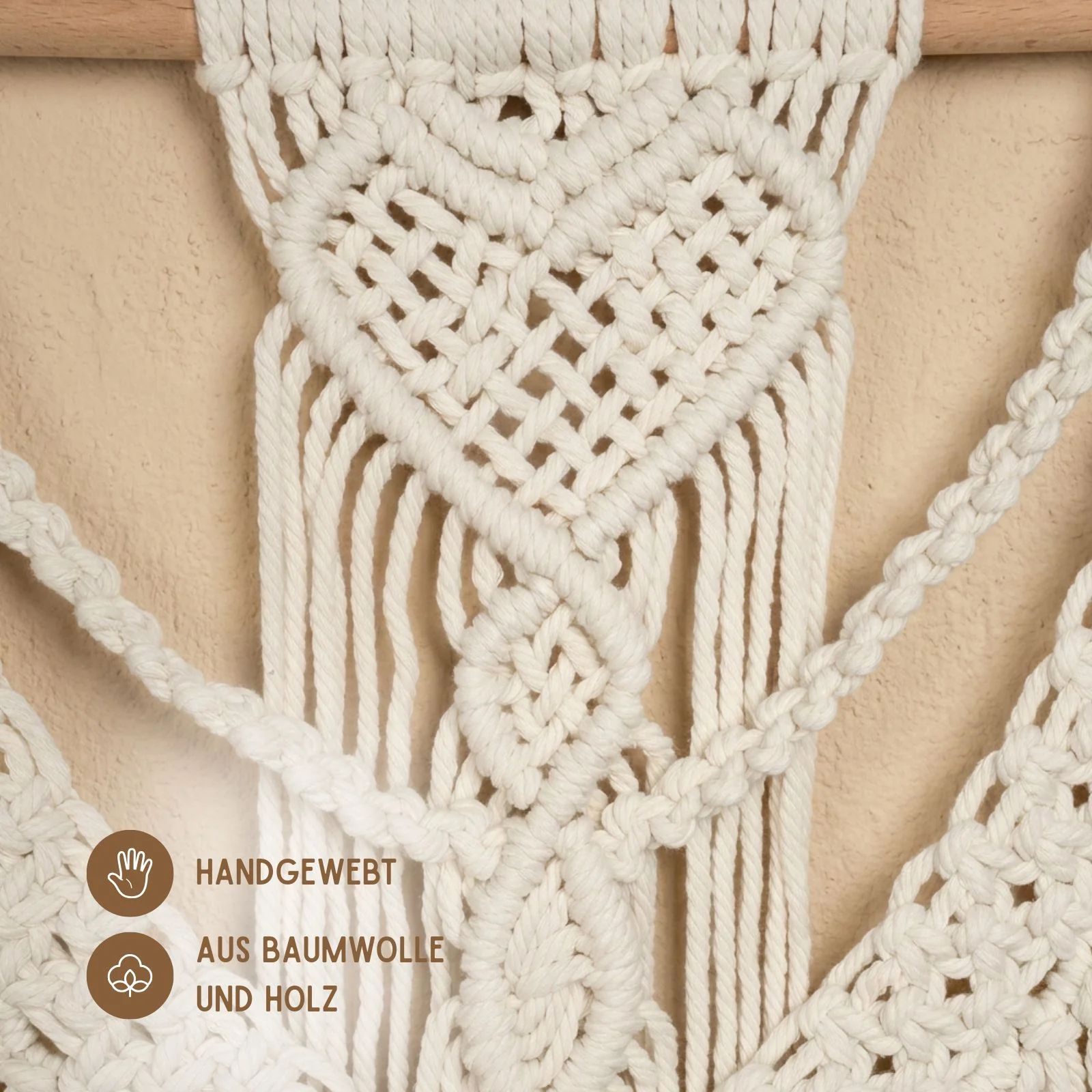 Makramee-Wandbehang Boho-Wandhänger Boho-Wanddeko Makramee-Hängedeko - Image 4