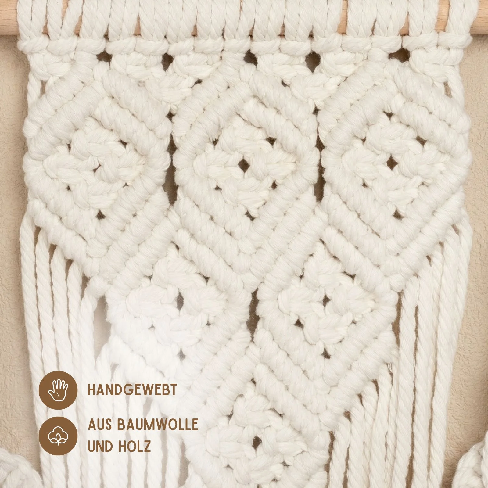 Makramee-Wandbehang Boho-Wandhänger Makramee-Hängedeko Boho-Wanddeko - Image 4