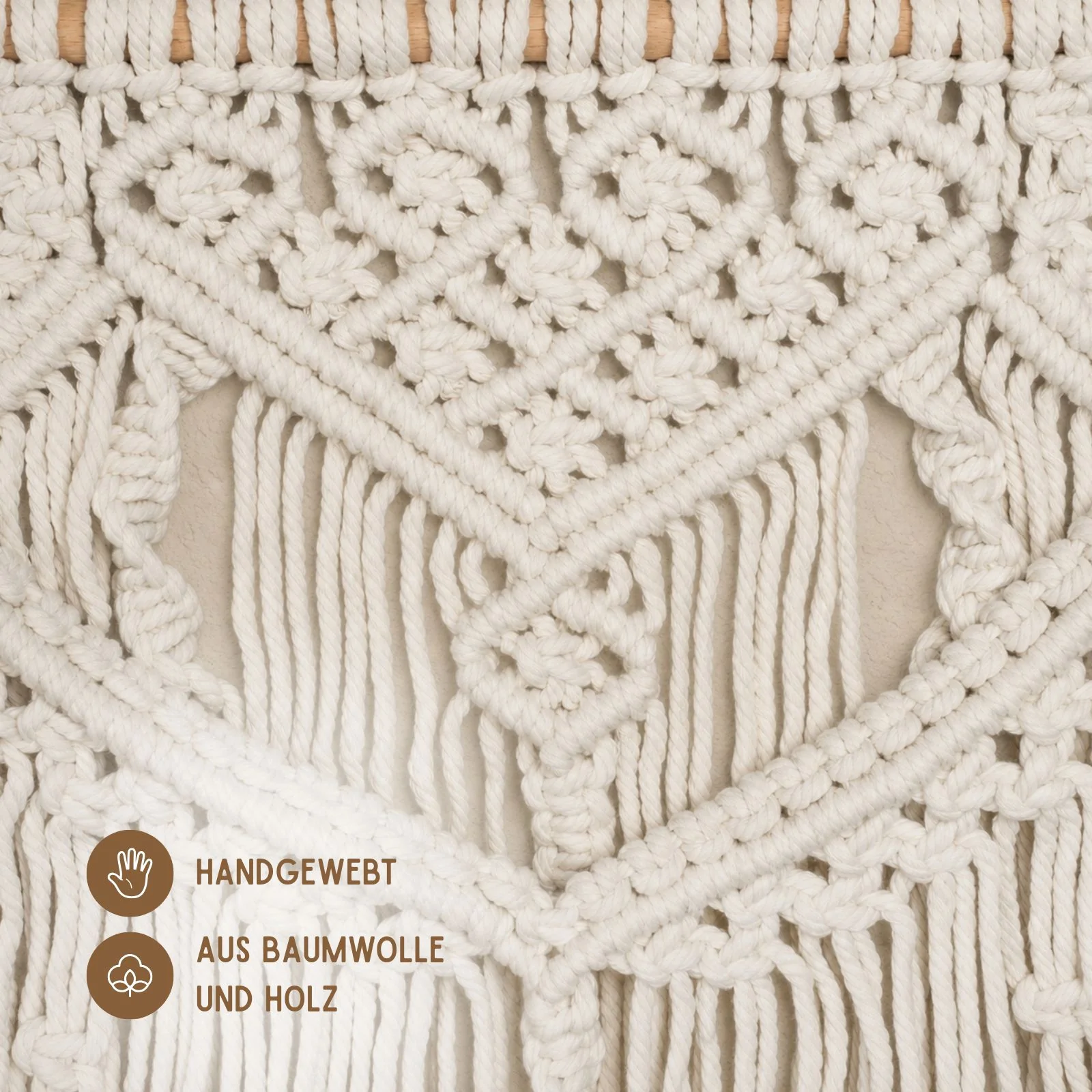 Makramee-Wandbehang Makramee-Hängedeko Boho-Wandhänger Boho-Wanddeko - Image 4