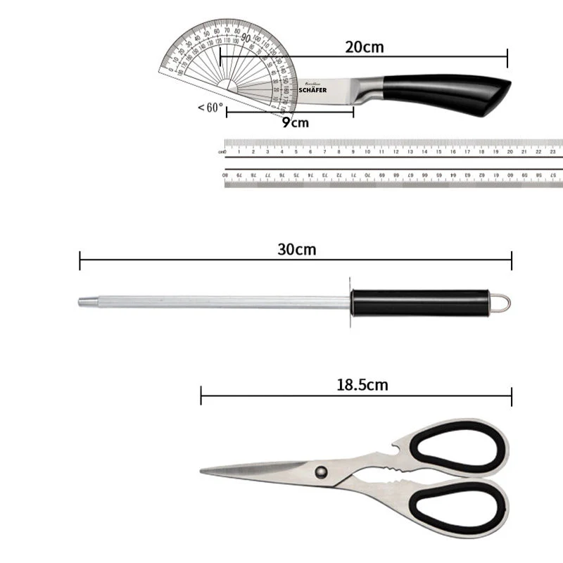 Messer Set Messerblock Kochmesser-Set Messerhalter Messerständer - Image 7