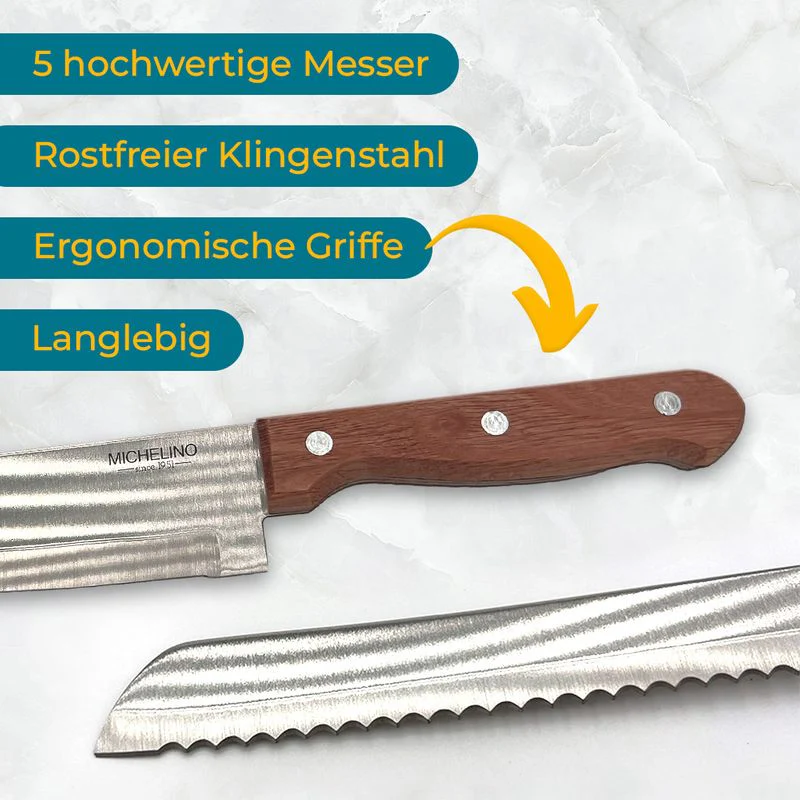Messer Set Messerblock Kochmesser-Set Messerhalter Messerständer - Image 5