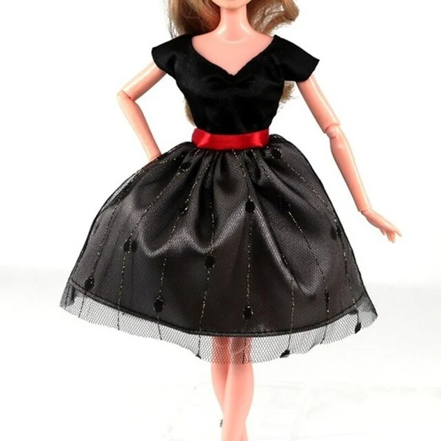 Mode Kleid für Barbie Puppen Fashion neue Collection Schwarz