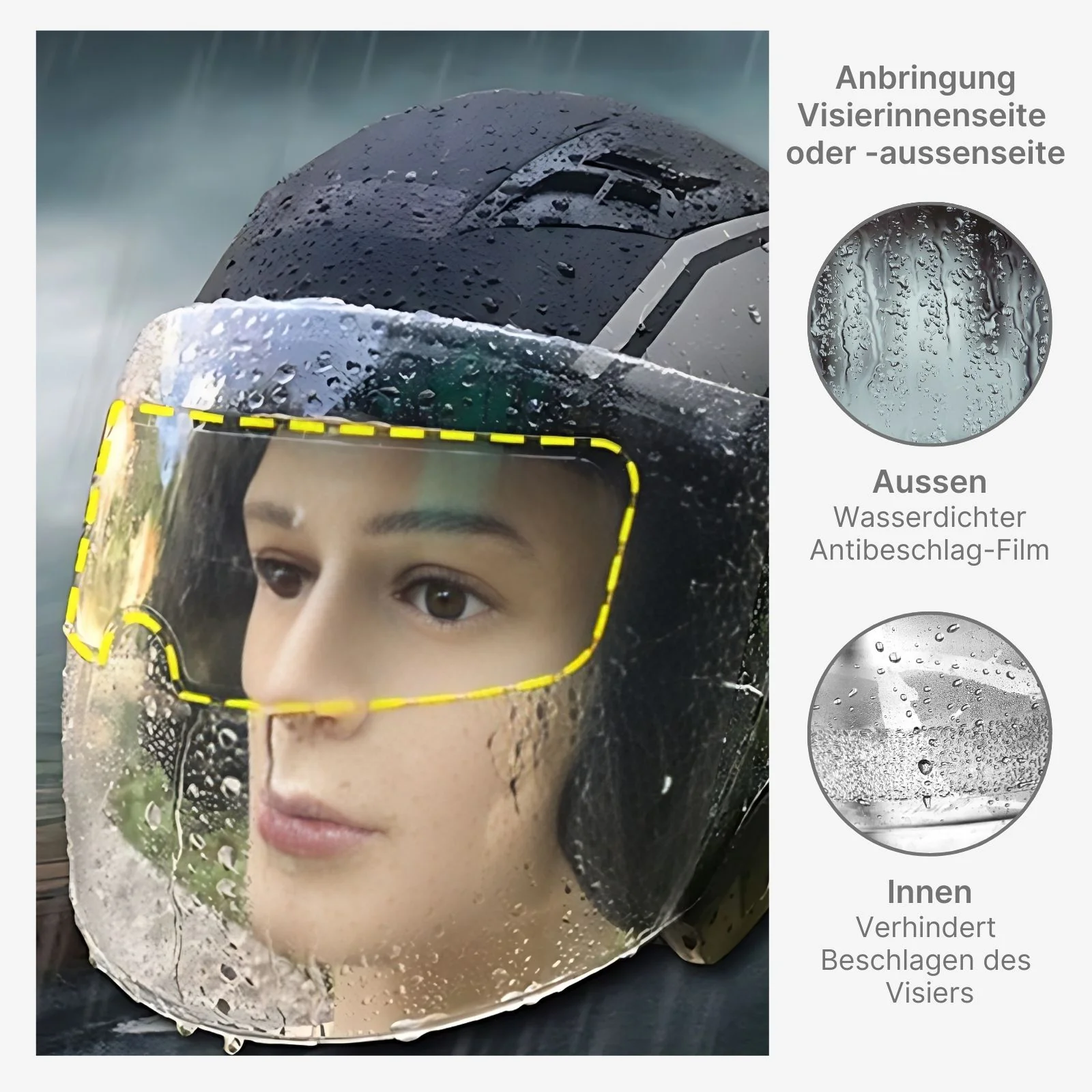 Motorrad Helm Antibeschlagfolie Antibeschlag-Film Visier Regenschutz - Image 2