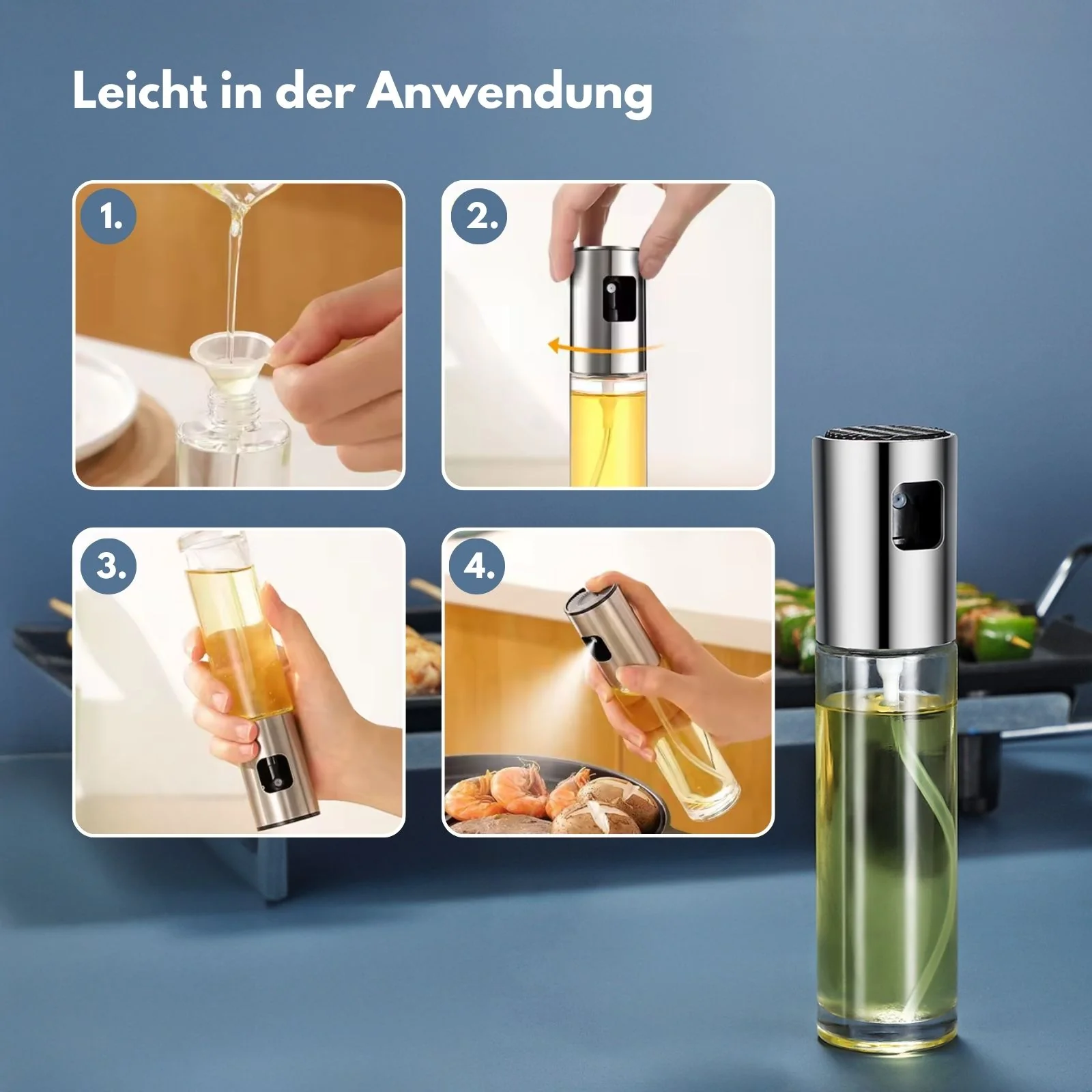 Ölsprühflasche Ölzerstäuber Ölspender Ölflasche mit Zerstäuber - Image 4