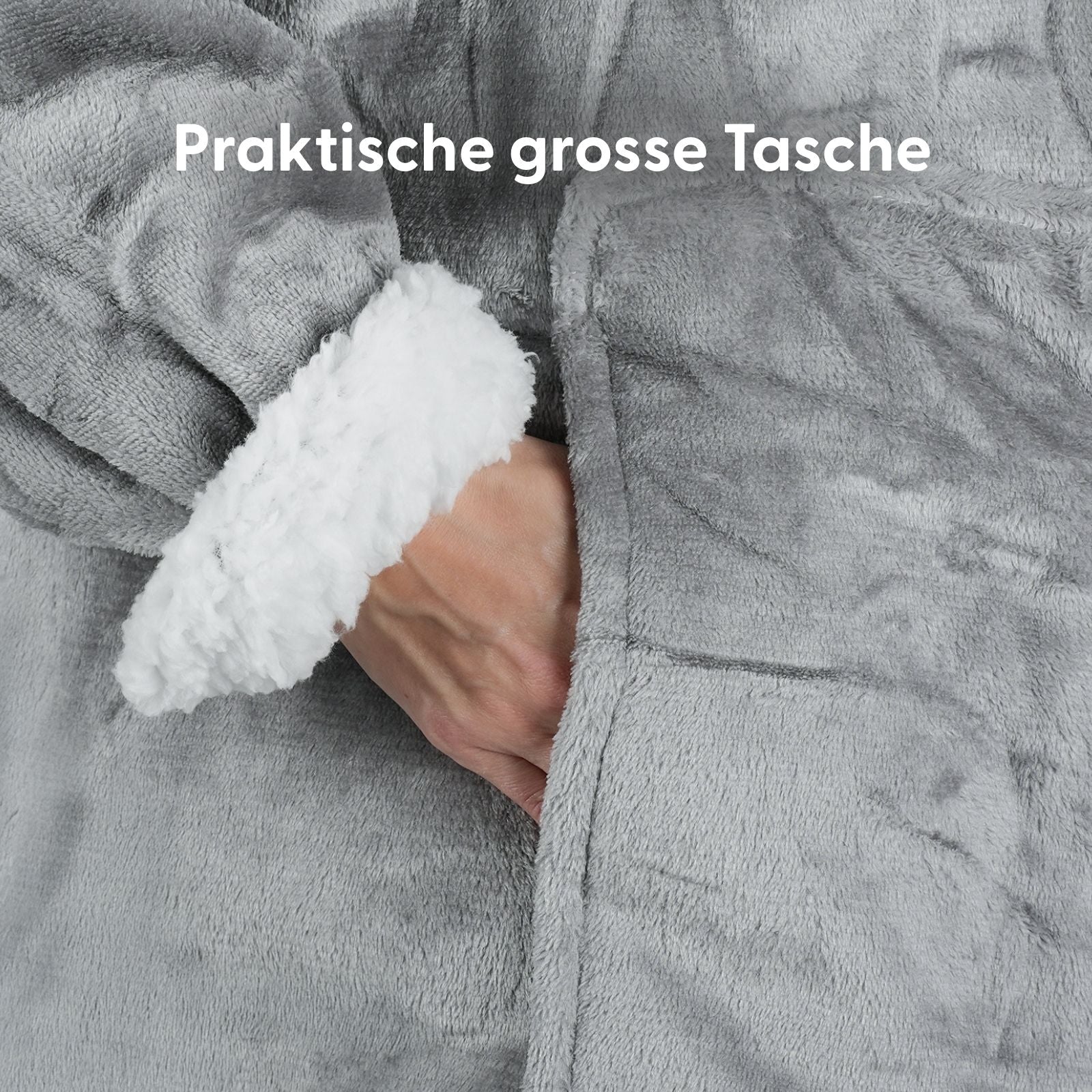 Oversize Hoodie Hoodie-Decke Kuschelhoodie Kuscheldecke mit Ärmeln - Image 4