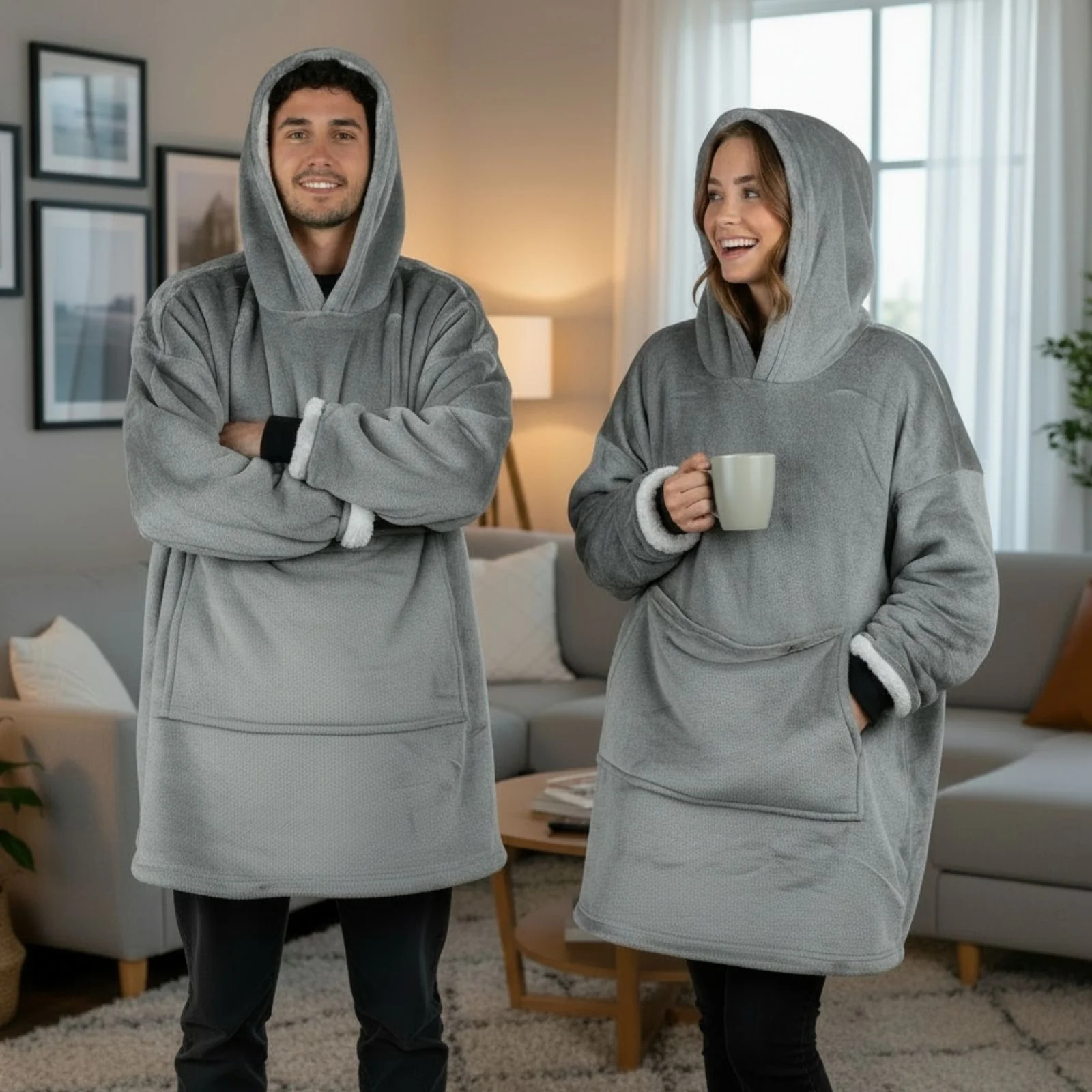 Oversize Hoodie Hoodie-Decke Kuschelhoodie Kuscheldecke mit Ärmeln - Image 7