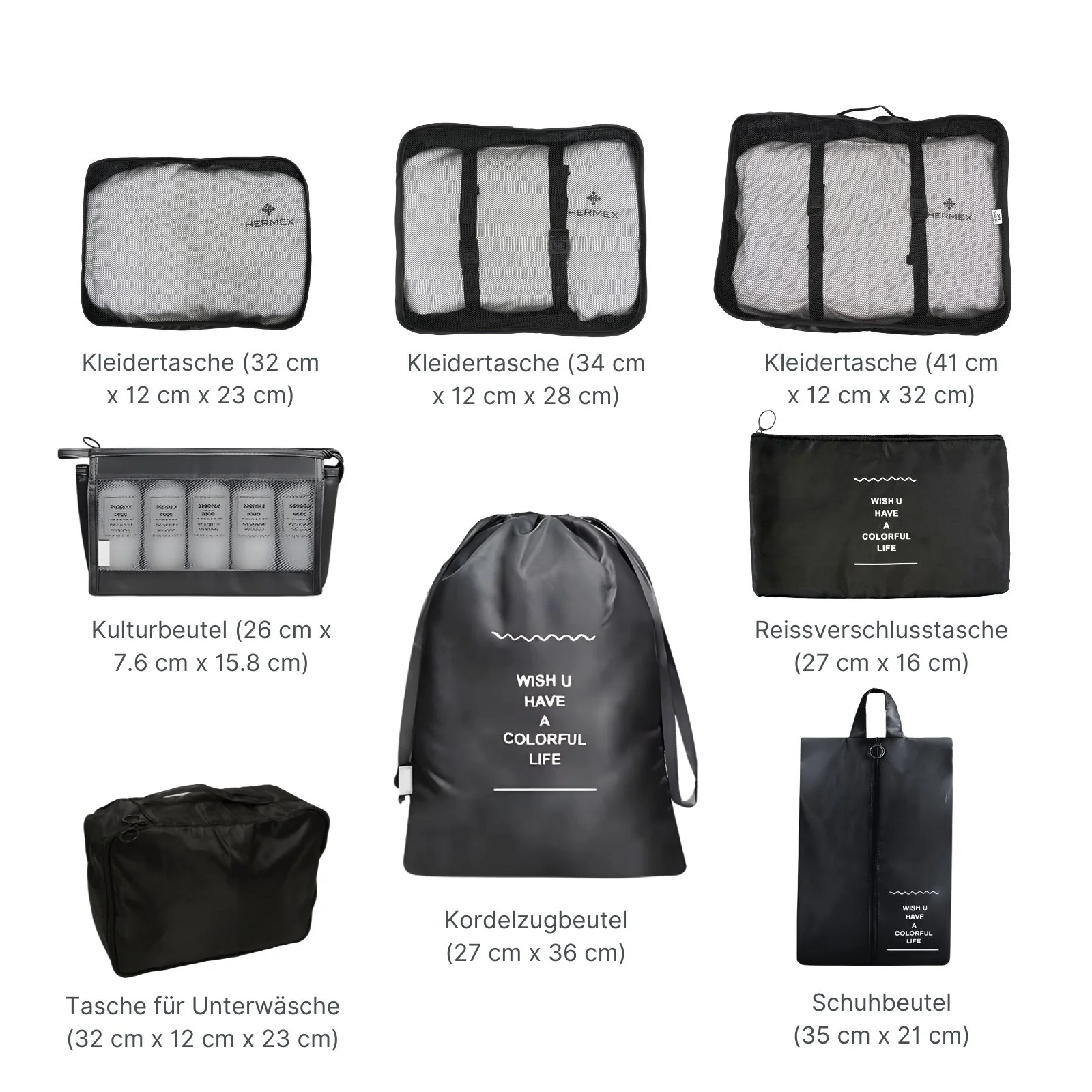 Packsack Koffer-Organizer Reisebeutel Aufbewahrungsbeutel Set - Image 3
