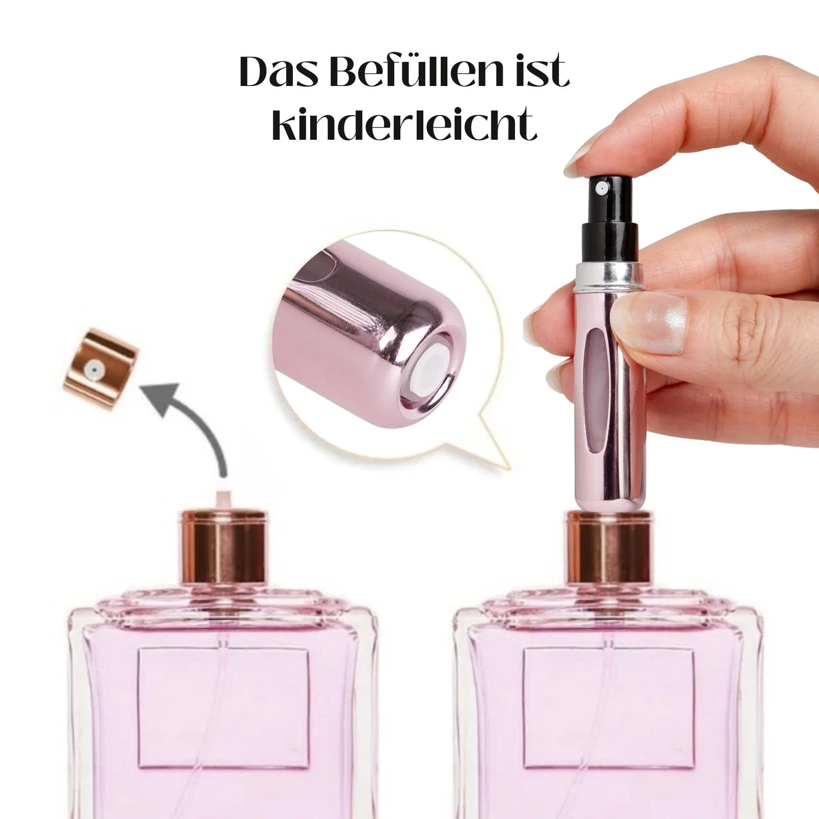 2er-Set Mini-Parfümzerstäuber 5ml Parfum Vaporisateur Pink - Image 3