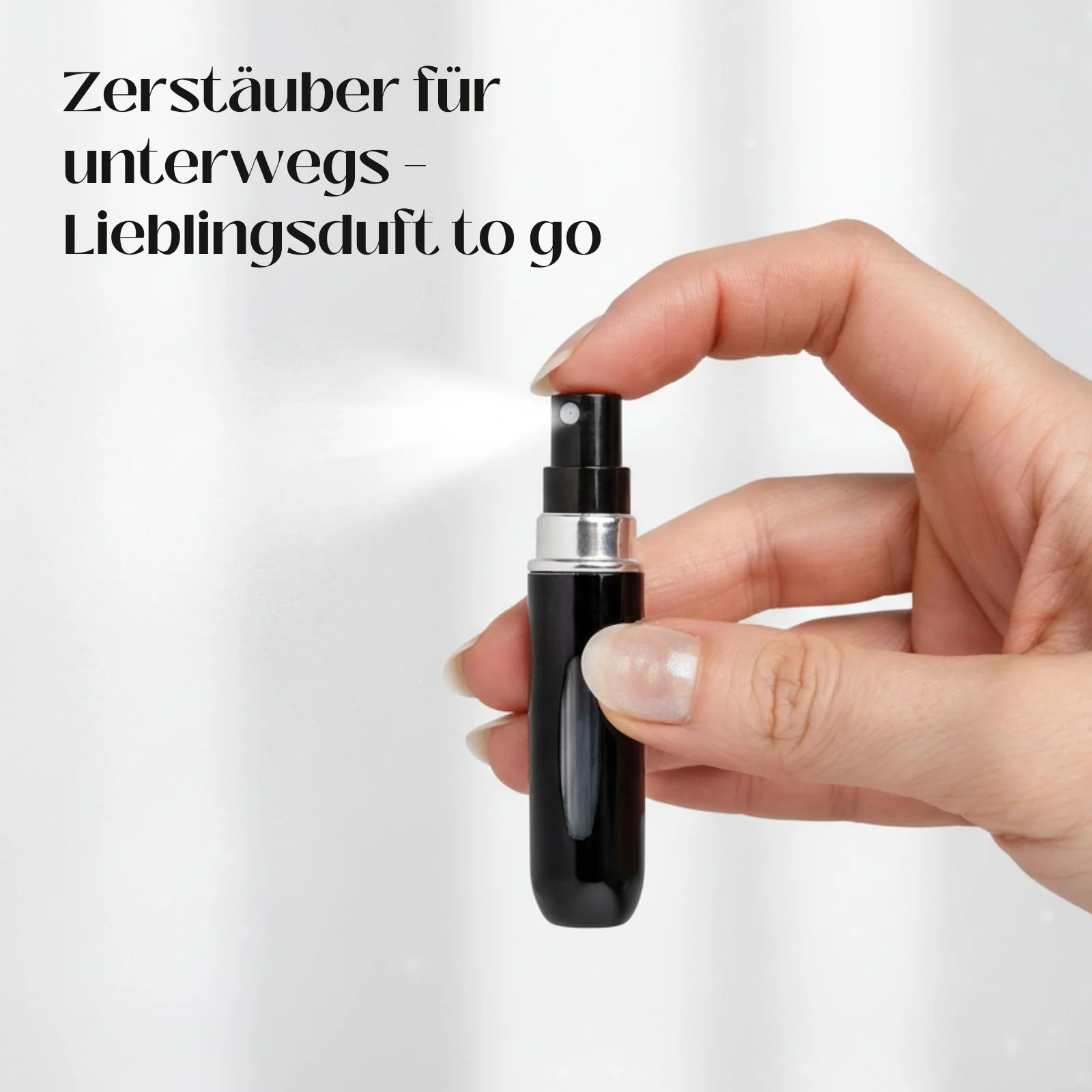 2er-Set Mini-Parfümzerstäuber 5ml Parfum Vaporisateur Silbrig Schwarz - Image 2