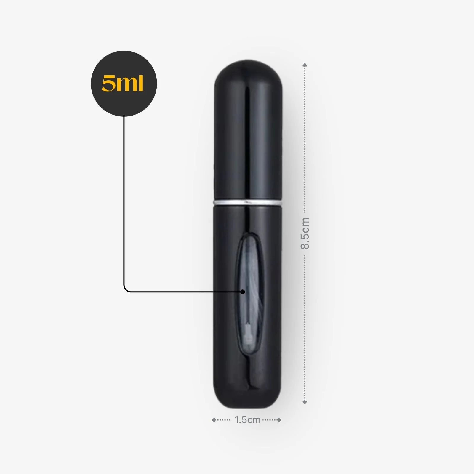 2er-Set Mini-Parfümzerstäuber 5ml Parfum Vaporisateur Silbrig Schwarz - Image 4