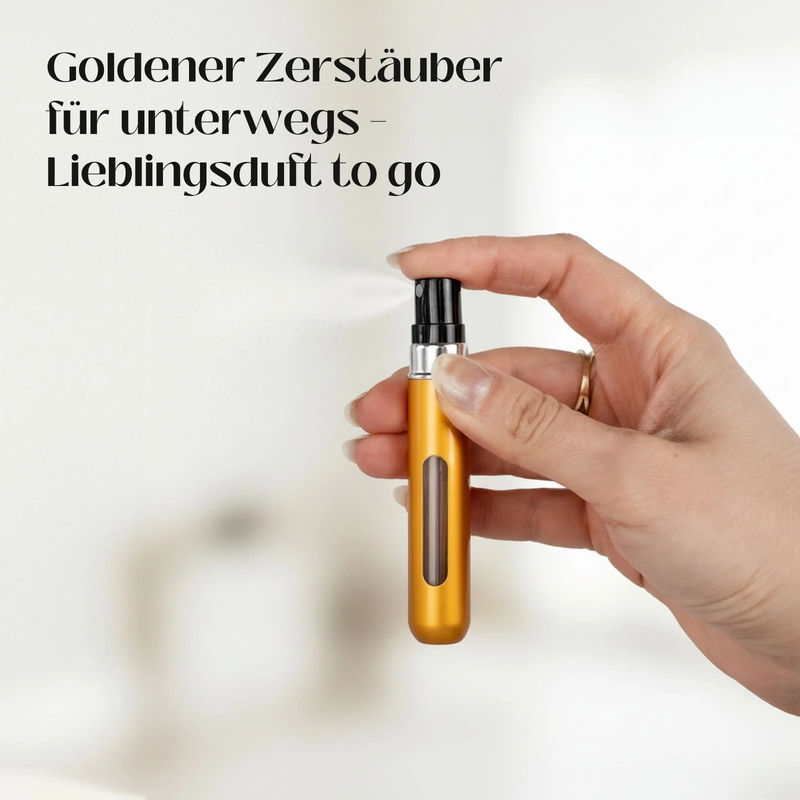 2er-Set Mini-Parfümzerstäuber 8ml Parfum Vaporisateur Matt-Goldig - Image 2