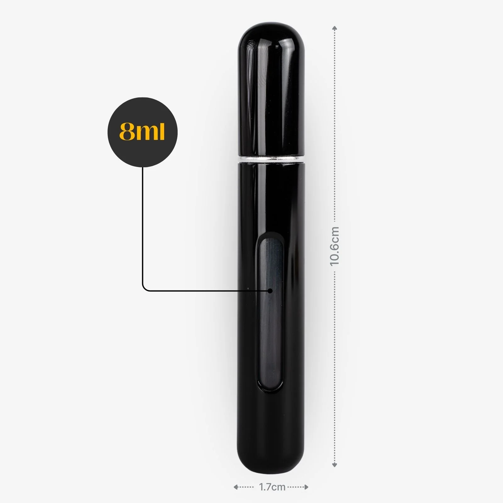 2er-Set Mini-Parfümzerstäuber 8ml Parfum Vaporisateur Silbrig Schwarz - Image 4