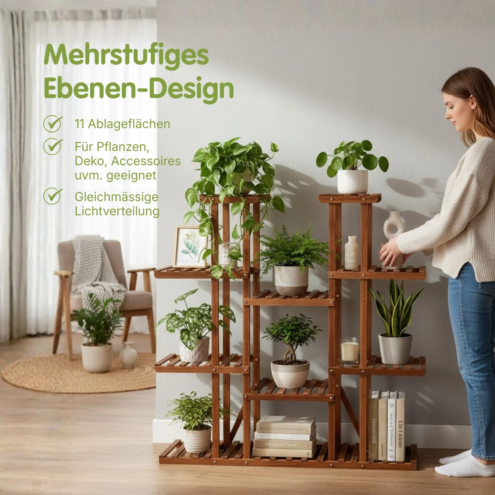 XXL-Pflanzenständer Blumentreppe Blumenständer Pflanzenregal - Image 3