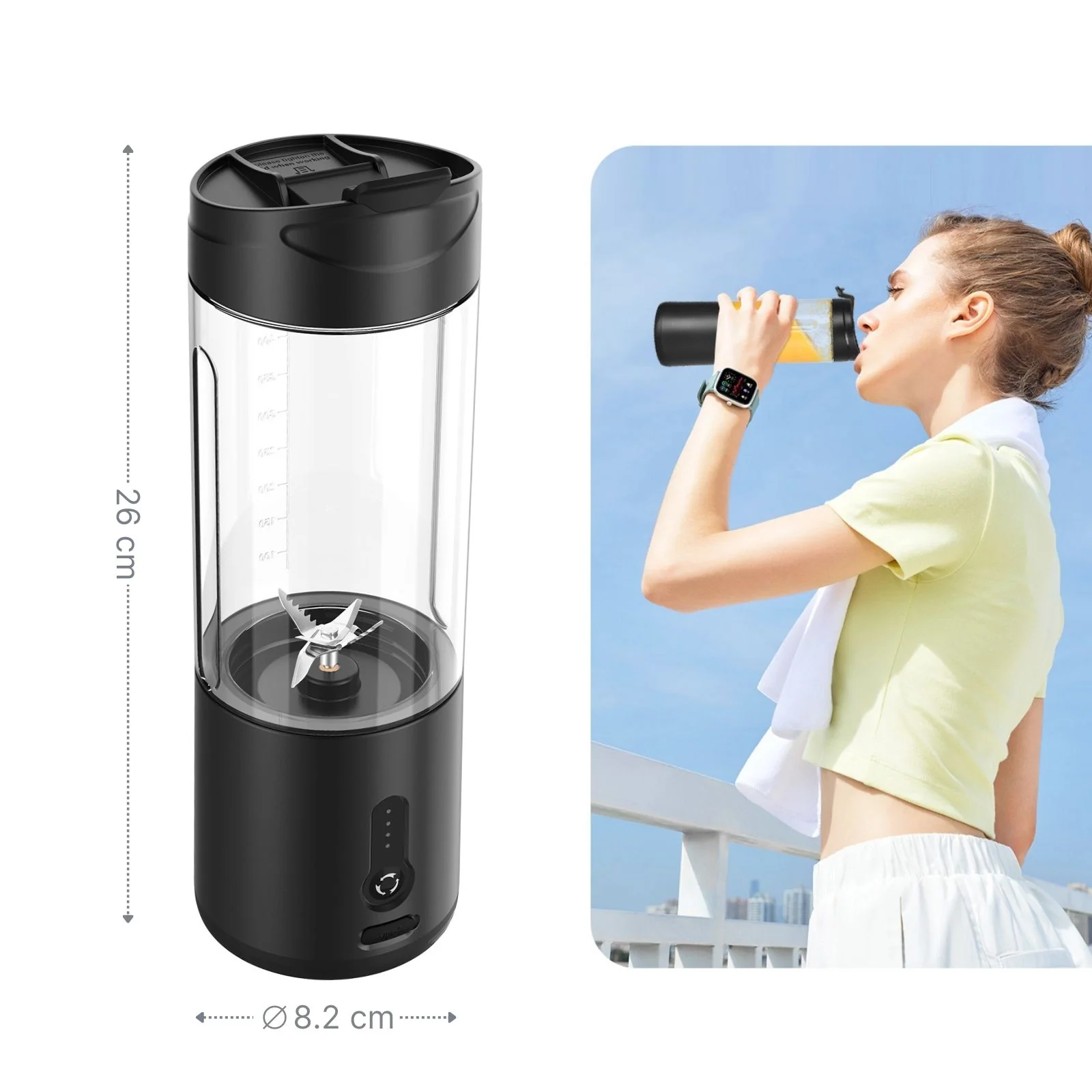 Portabler Mixer Entsafter Smoothie Maker Blender Standmixer Mixer To Go - Image 5