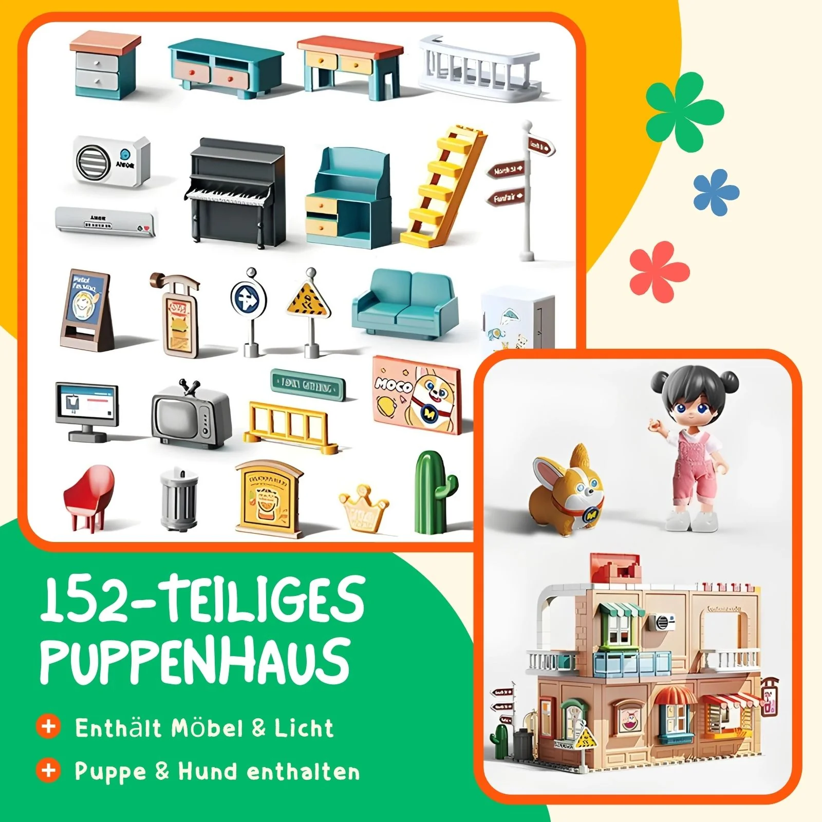 Puppen Haus Möbel Spielzeug Stube Spielhaus Villa Residenz Schloss - Image 2