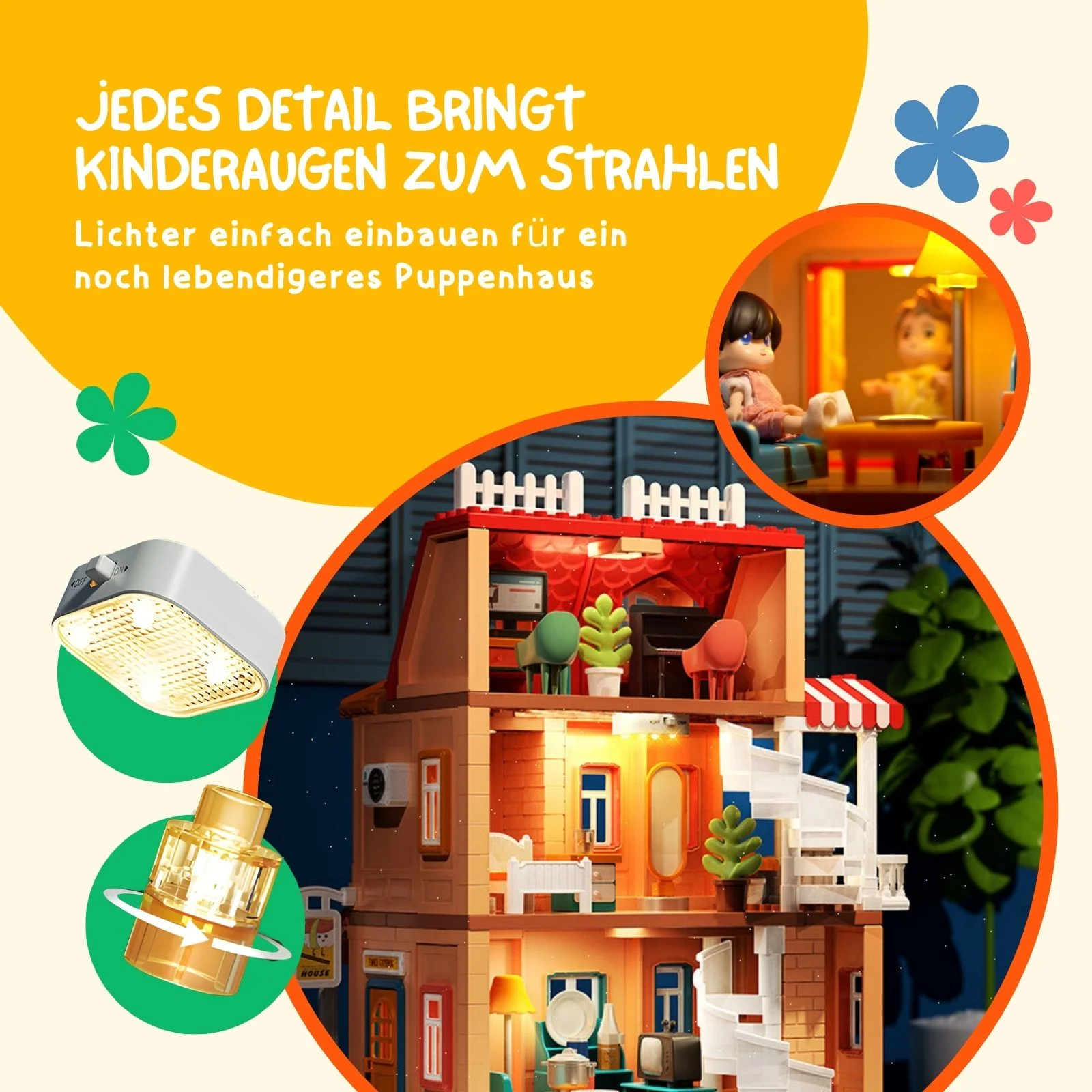 Puppen Haus Spielhaus Möbel Spielzeug Stube Villa Residenz Schloss - Image 4
