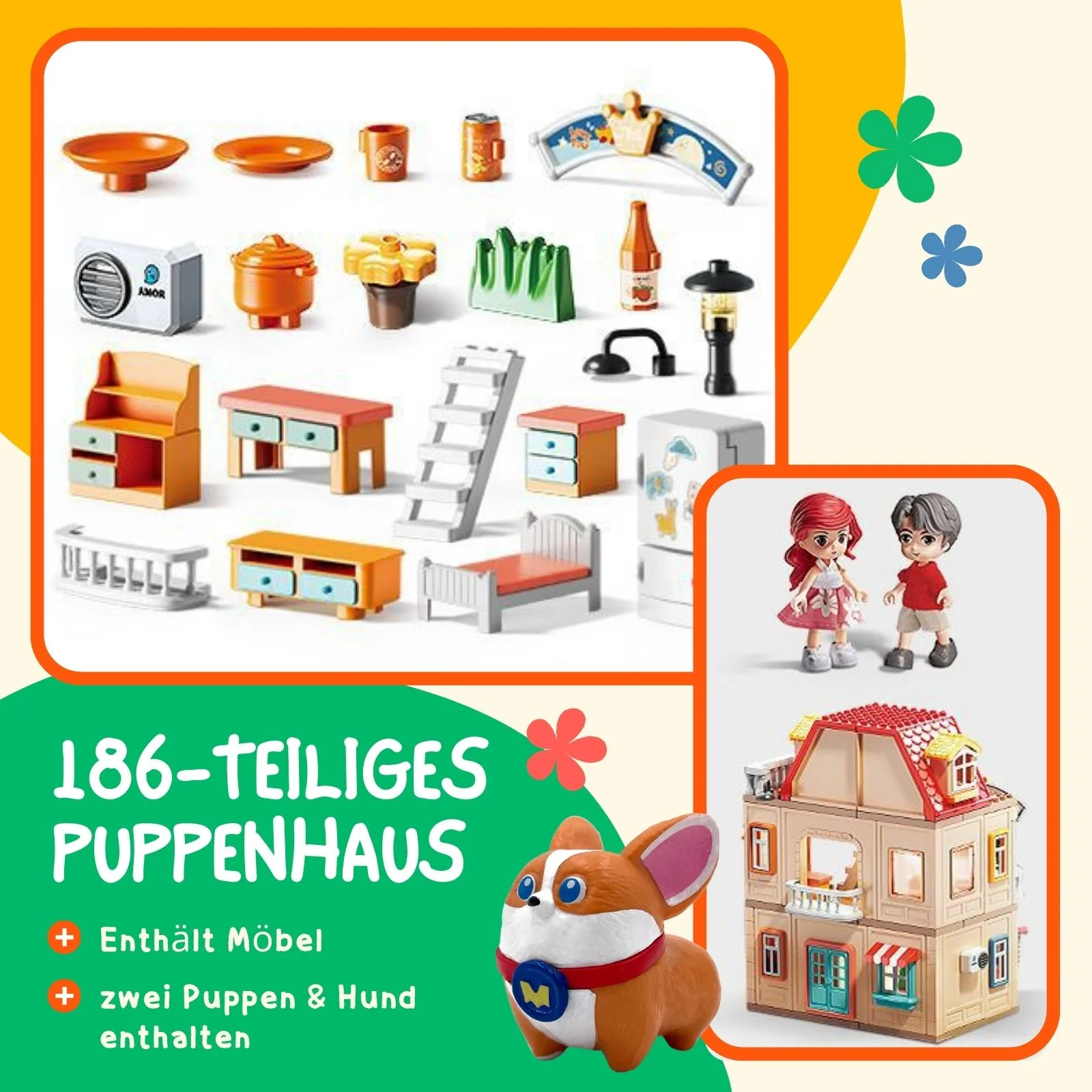 Puppen Haus Stube Möbel Spielzeug Spielhaus Villa Residenz Schloss - Image 2