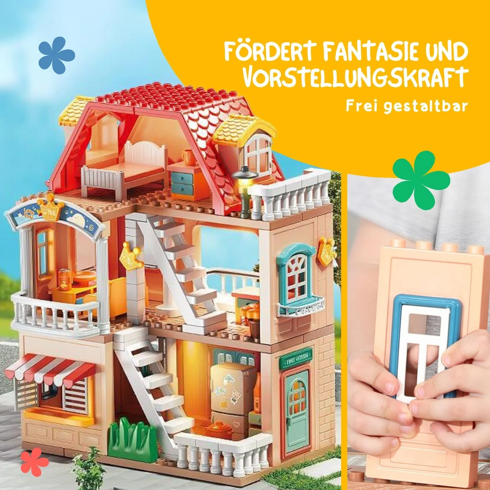 Puppen Haus Stube Möbel Spielzeug Spielhaus Villa Residenz Schloss - Image 3