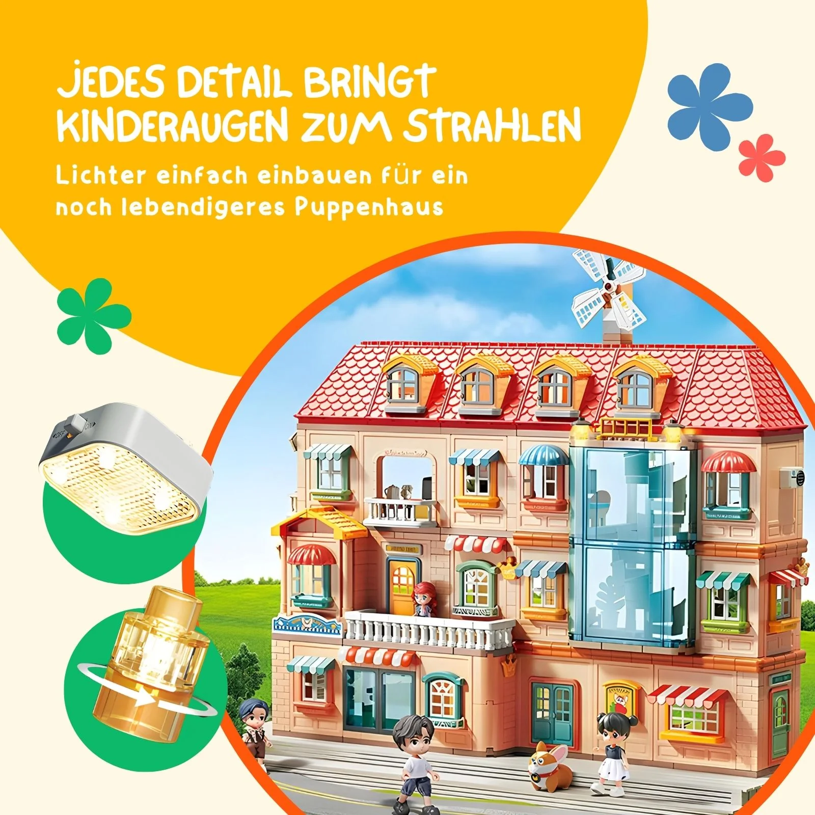 Puppen Villa Spielhaus Haus Möbel Spielzeug Stube Residenz Schloss - Image 4