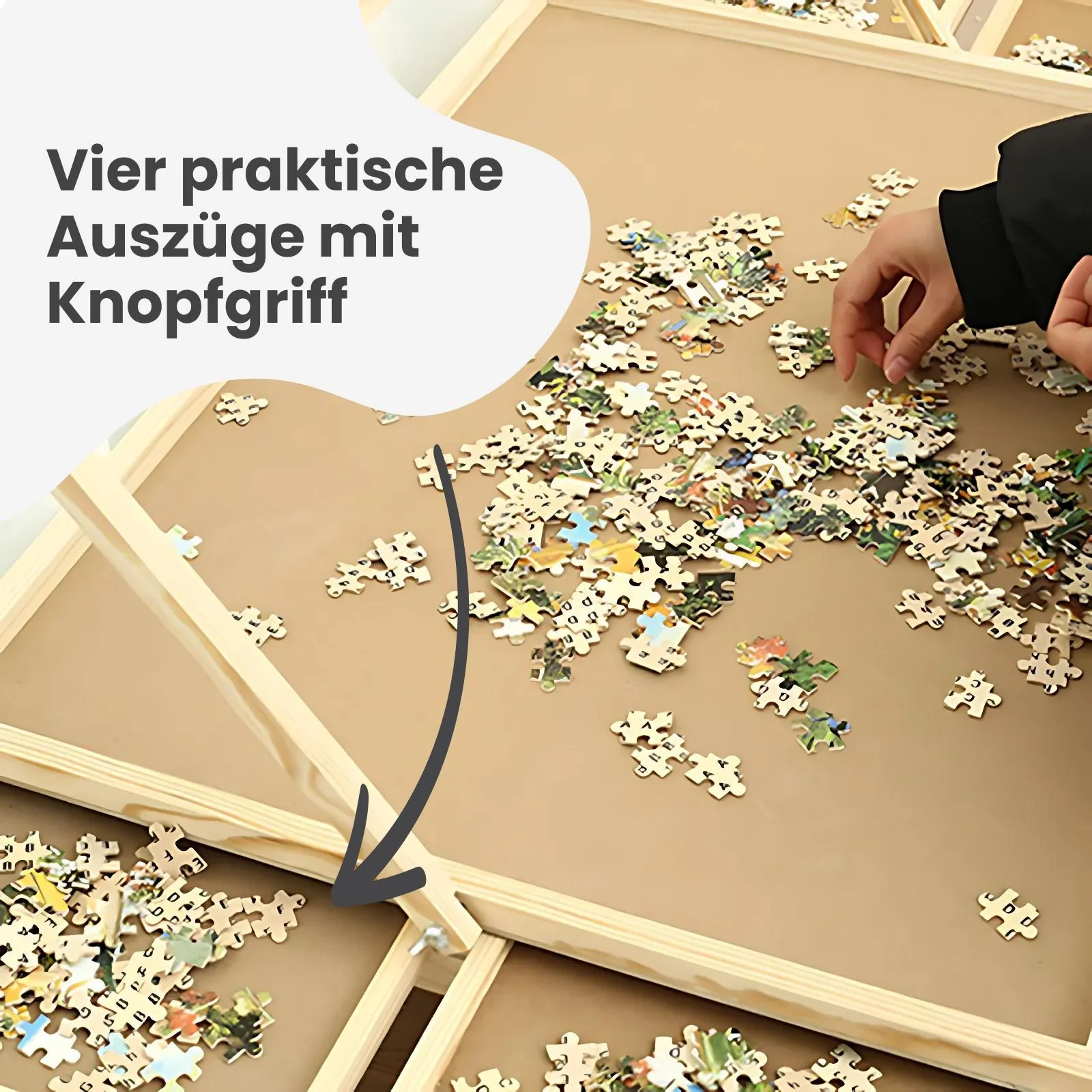 Puzzletisch für 500 Teile mit LED-Leiste und Auszügen Puzzlebrett - Image 3