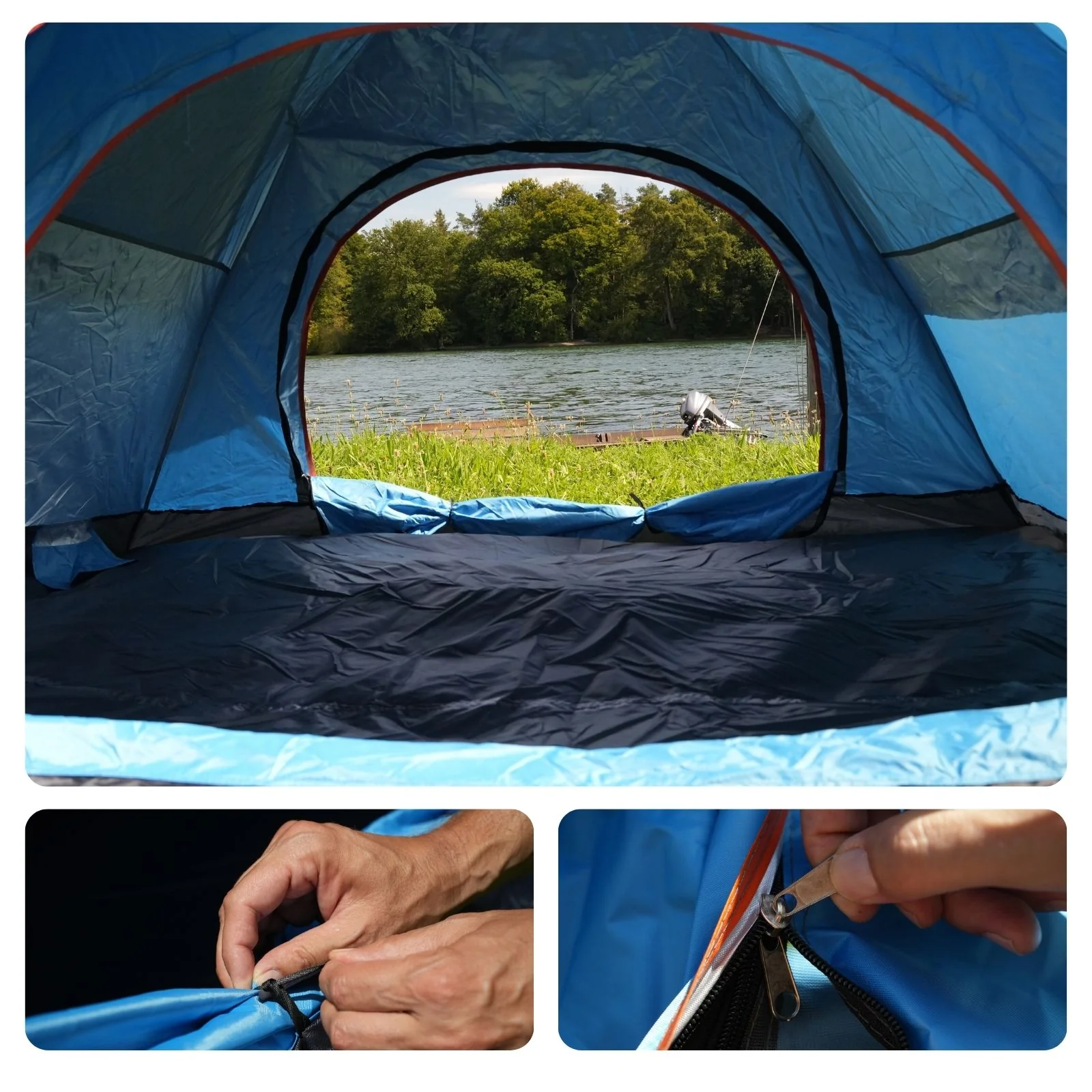 Quick-Up-Zelt für 3-4 Personen Campingzelt Automatikzelt Festivalzelt - Image 5