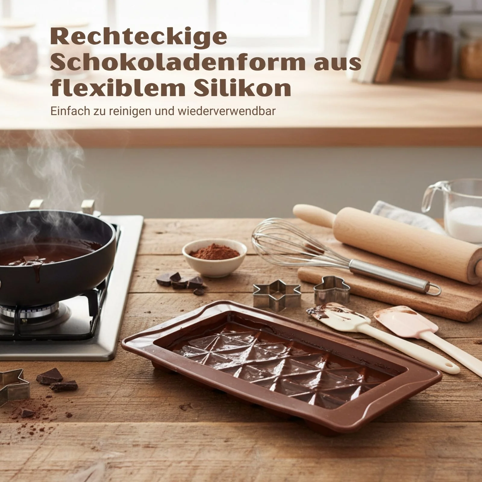 Rechteckige Silikonform Backform Schokoladenform Motivform - Image 2