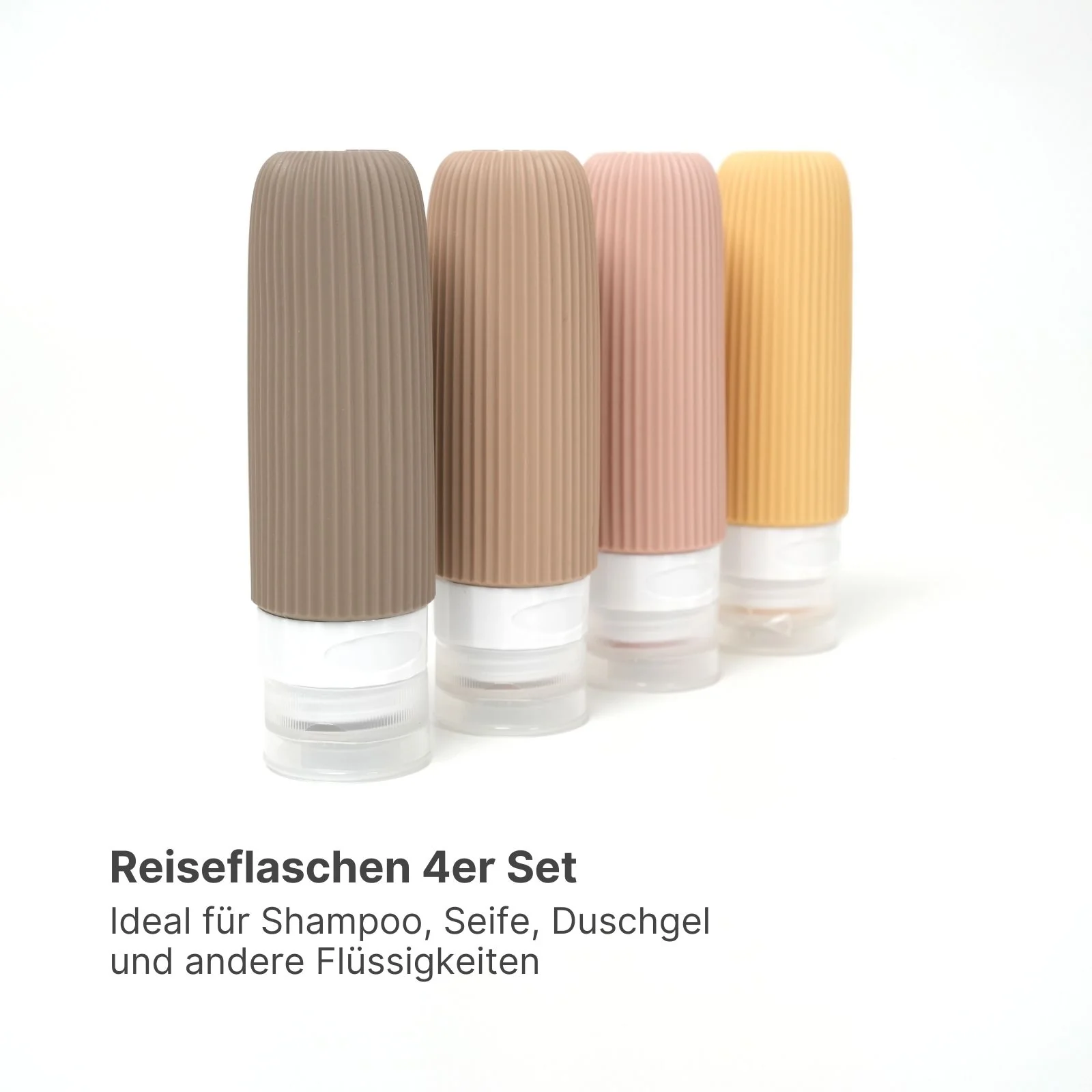 4er Set Squeeze-Flaschen Reiseflaschen Shampoo-Behälter Silikonbehälter Quetschflasche - Image 2