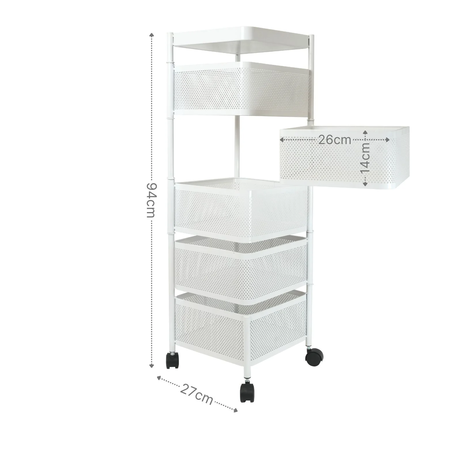 Rollwagen Servierwagen Küchenwagen Organizer Aufbewahrungsregal Aufbewahrungskorb - Image 5