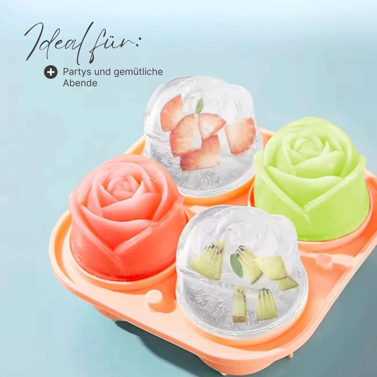 Rosen-Eiswürfelform Eiswürfelbereiter Silikonform Cake-Pop-Form - Image 3