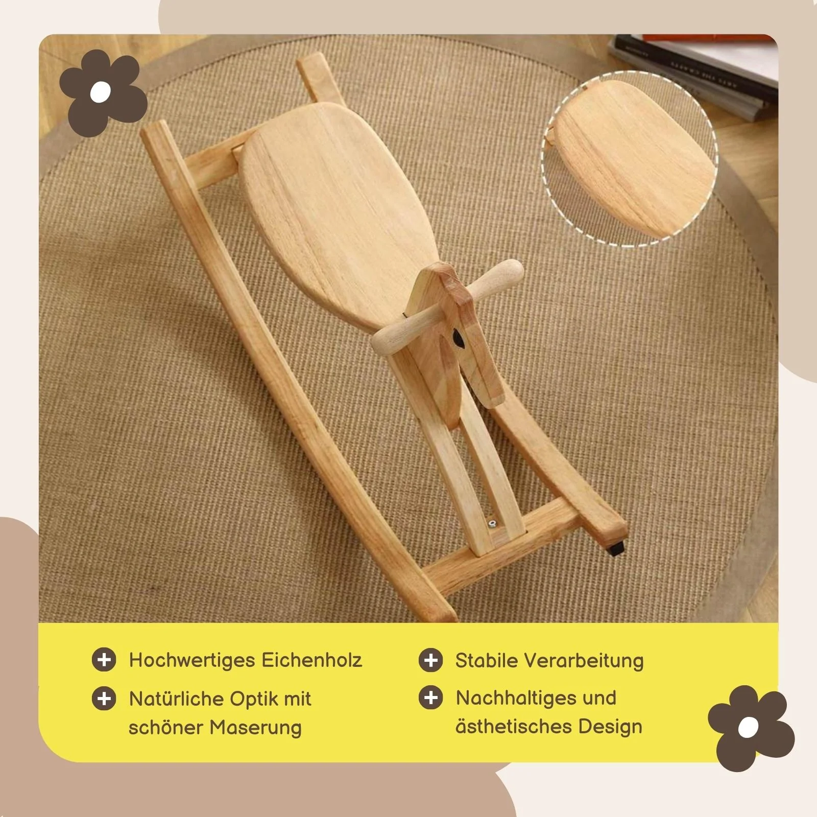 Schaukelpferd Holzpferd Kinderspielzeug Spielzeugpferd Holzspielzeug - Image 5
