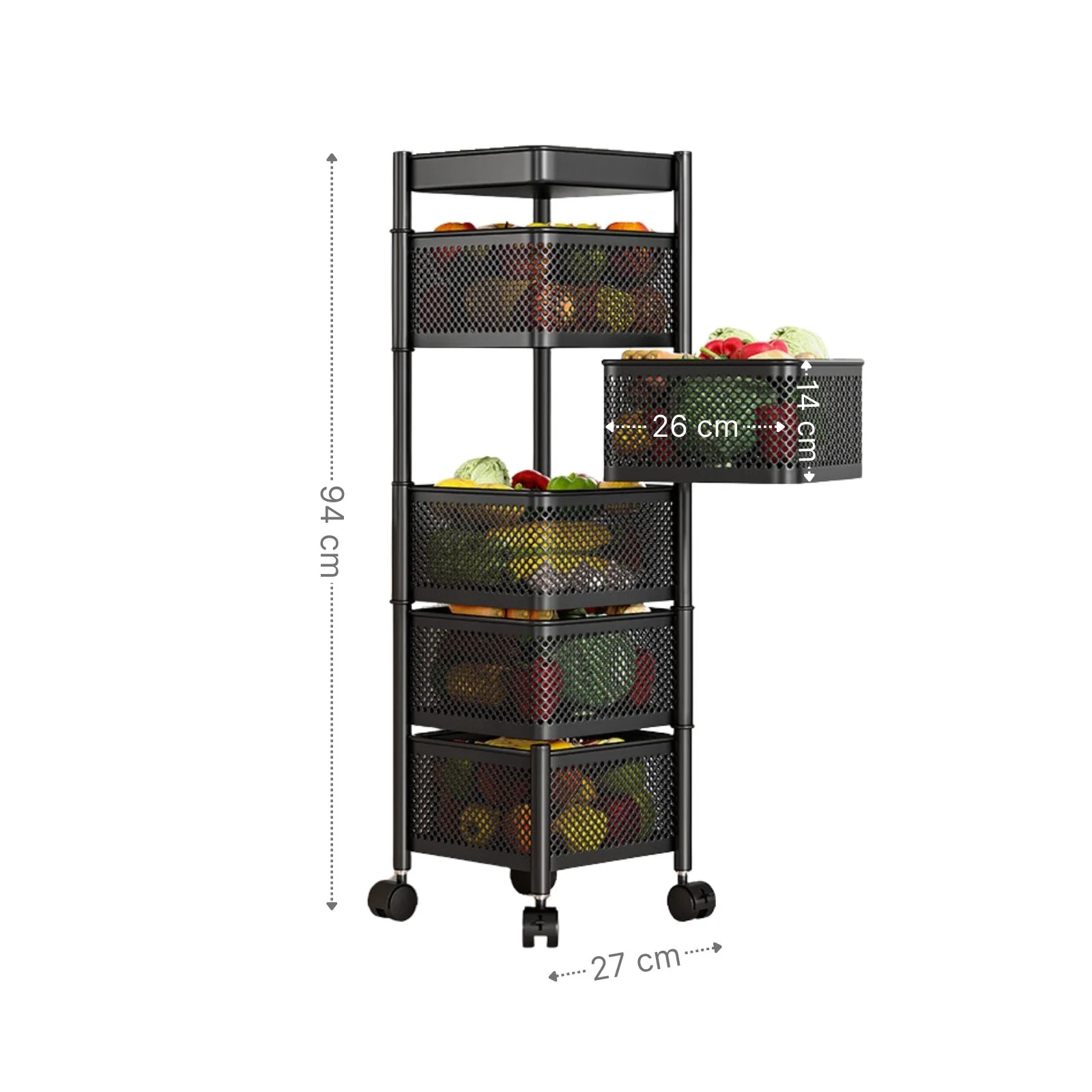 Servierwagen Küchenwagen Organizer Aufbewahrungsregal Rollwagen - Image 5