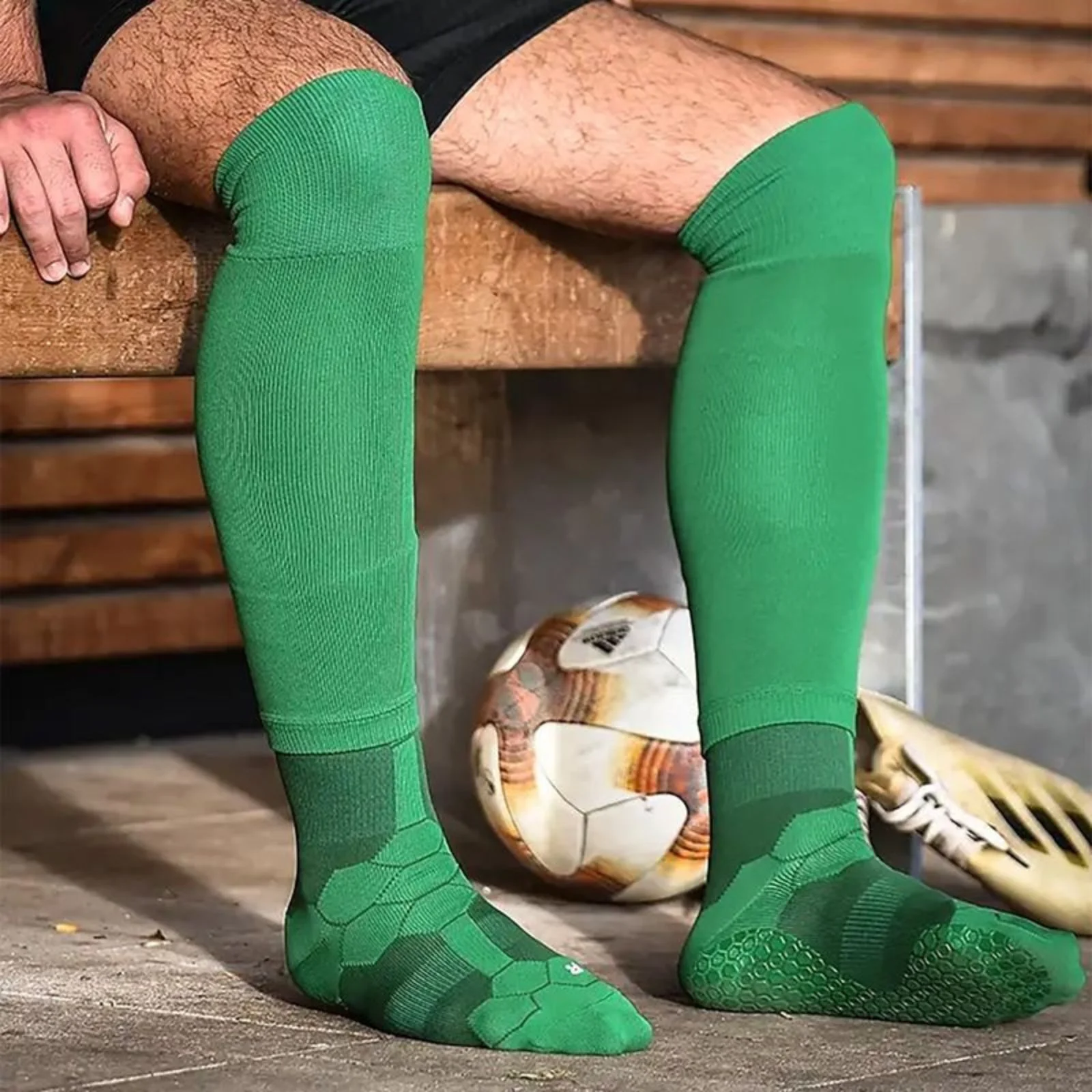 Fussballstulpen und Socken Grösse 36-41 Grün Set Tubxx und GripSoxx - Image 3