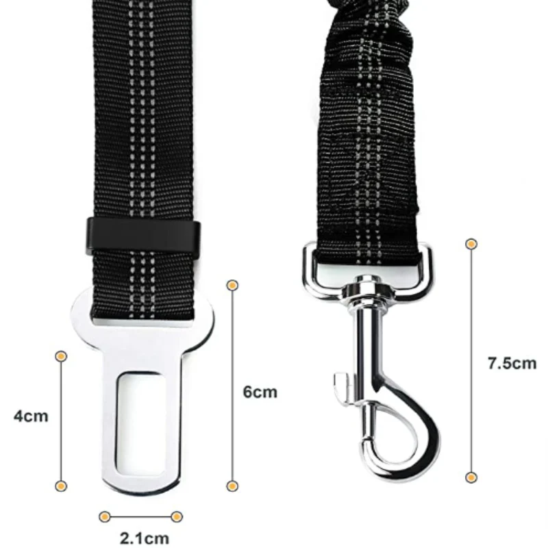 Sicherheitsleine Sicherheitsgurt Autorücksitz Hundeleine elastisch Schwarz - Image 5
