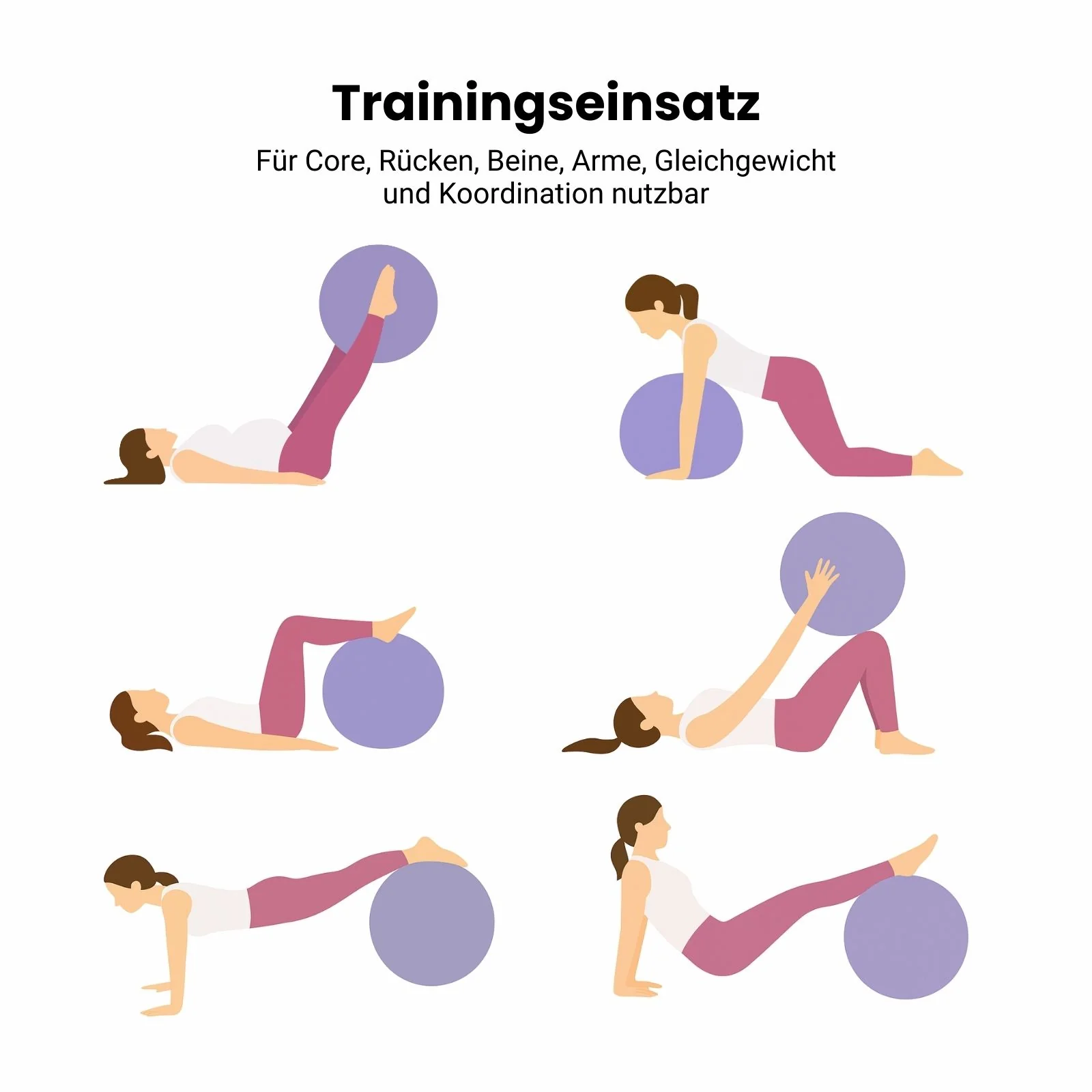 Sitzball mit Schutzhülle Gymnastikball Fitnessball Yoga-Ball - Image 5
