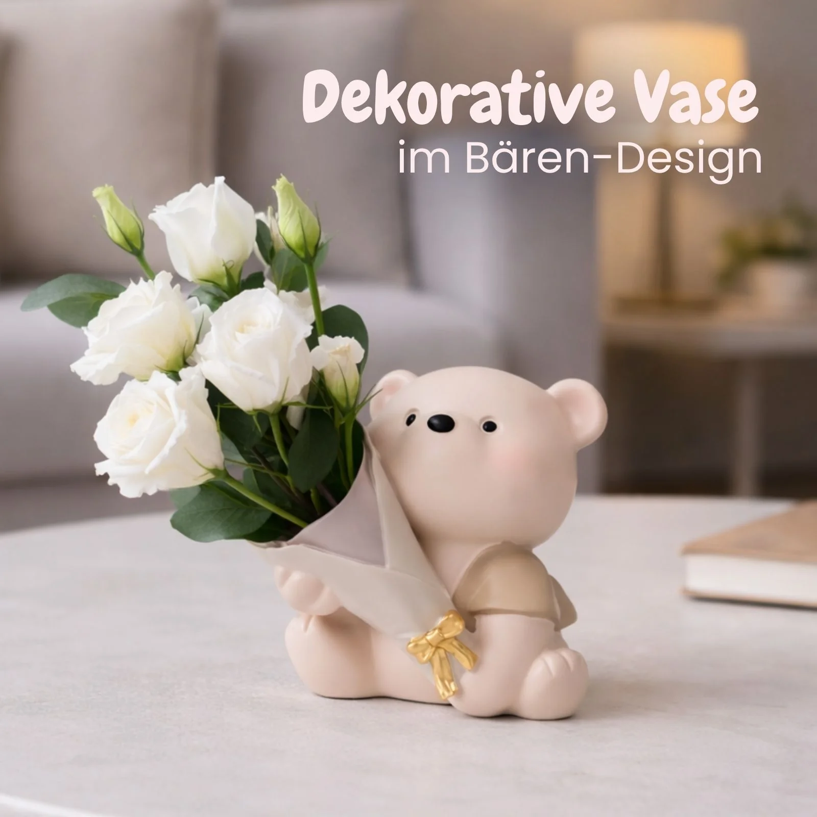 Sitzender Bär-Vase Blumenarrangement Dekoration Wohnaccessoire - Image 2