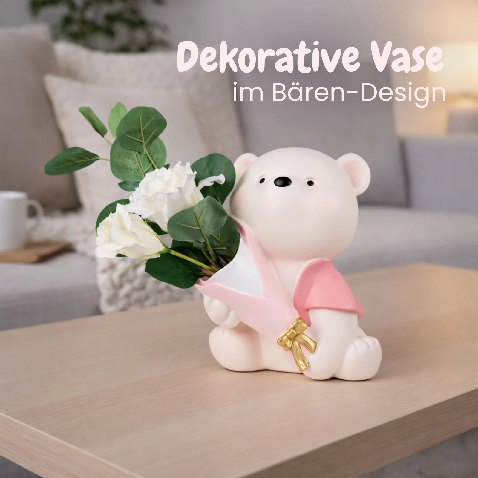 Sitzender Bär-Vase Dekoration Blumenarrangement Wohnaccessoire - Image 2