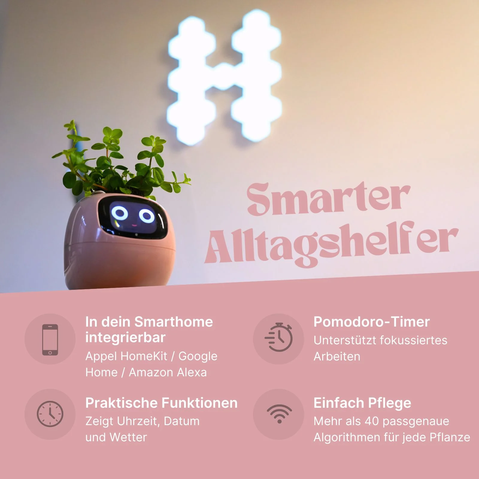 Smarter Blumentopf USB-Pflanzenübertopf Elektronischer Blumentopf Smart Plant Pot Ivy Smart Planter - Image 4