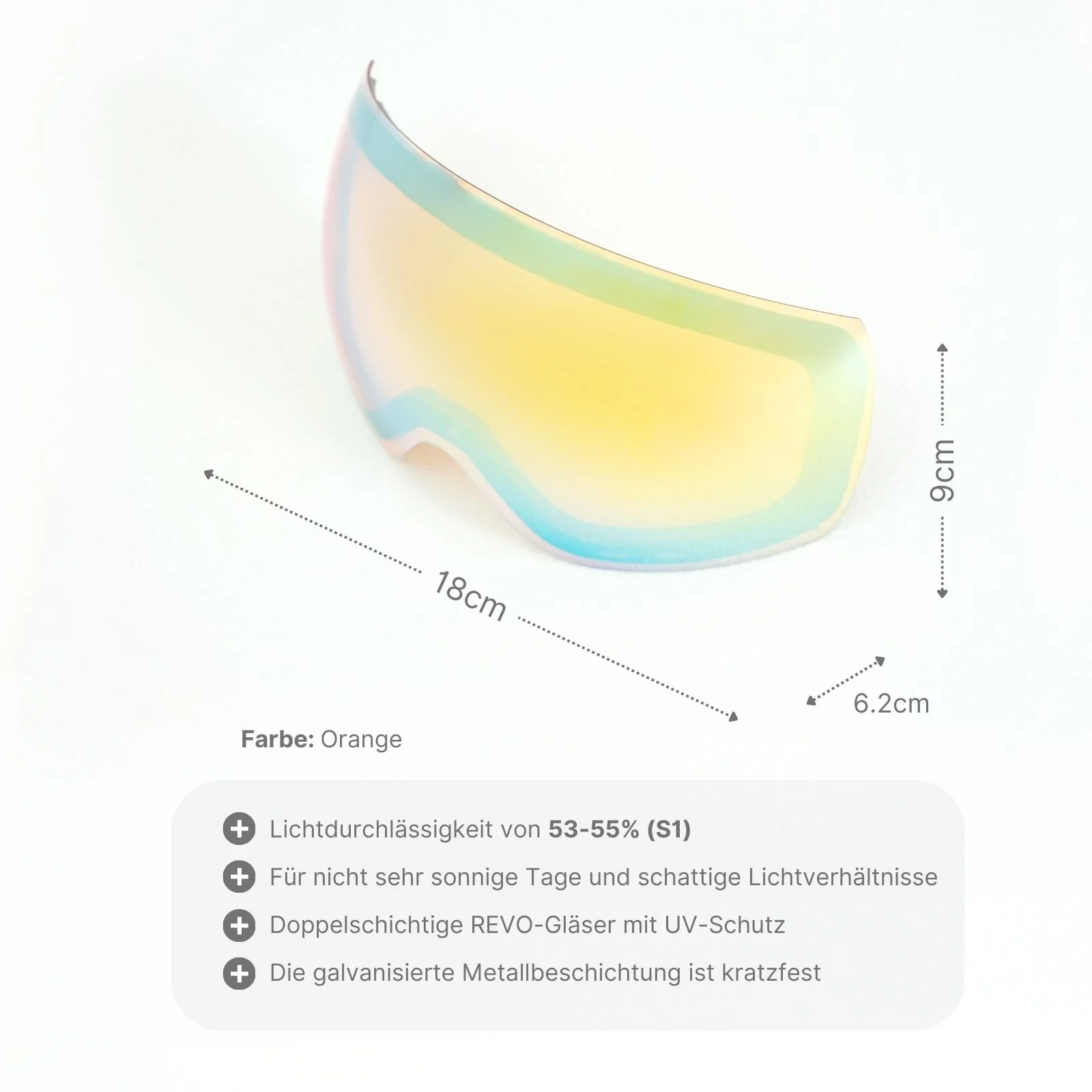 Snowboardbrillenglas Wechselglas für magnetische Skibrille Ersatzglas Skibrillenglas - Image 2