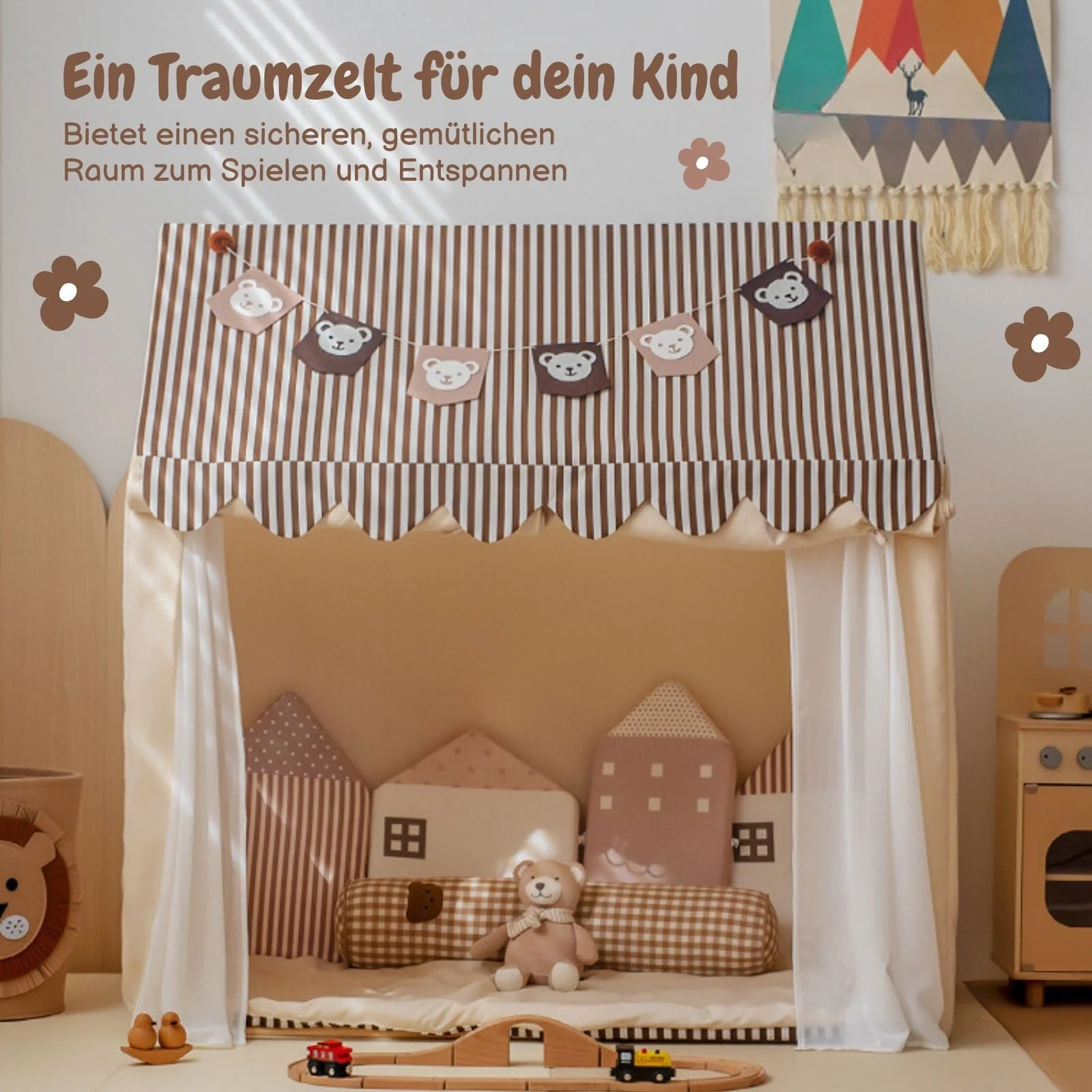 Spielhütte Kinder-Spielhaus Hauszelt Kinderzelt Spielzelt Kuschelhaus - Image 2