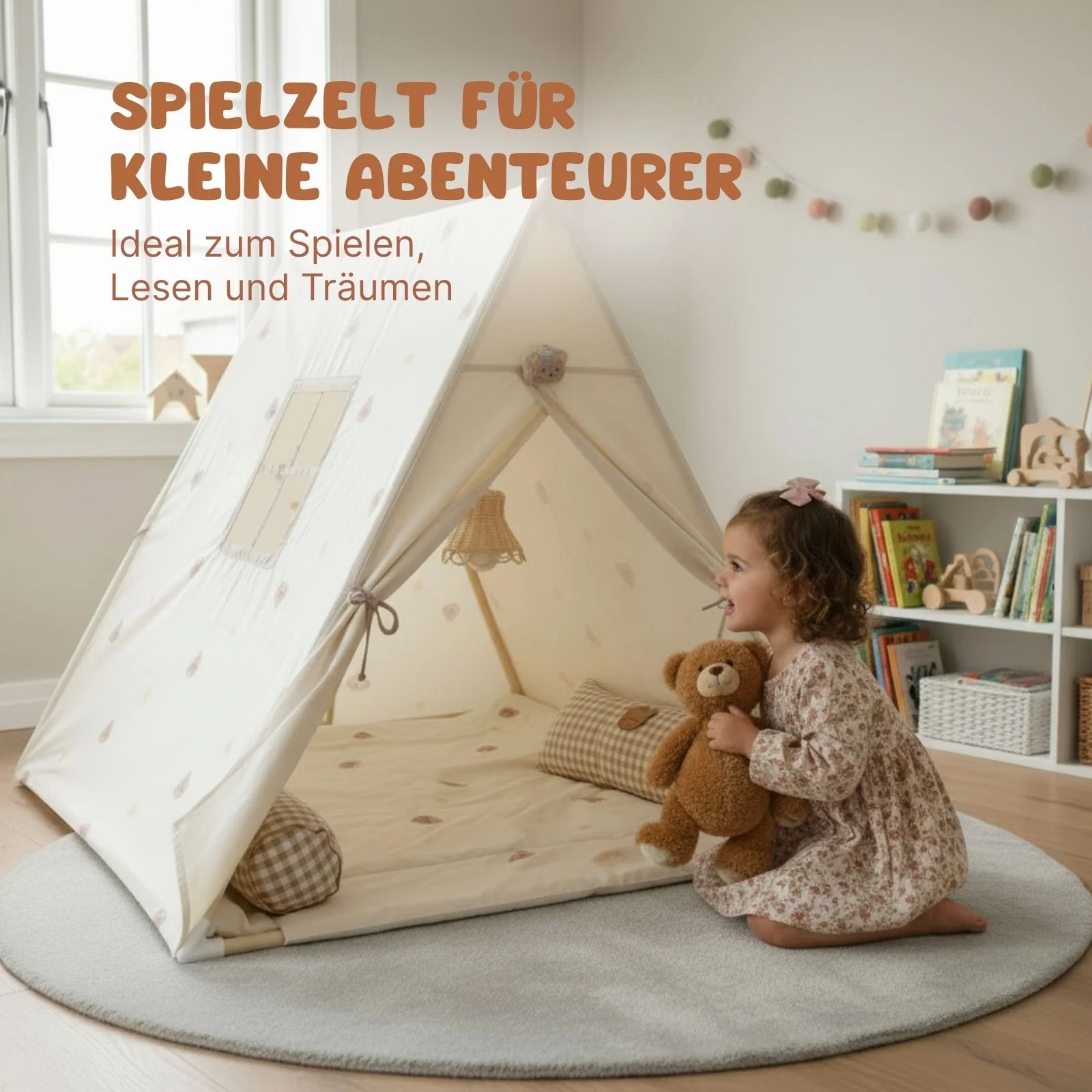 Spielzelt mit Lampe Kinderzelt Kuschelzelt Tipi für Kinder Indoor-Zelt - Image 2
