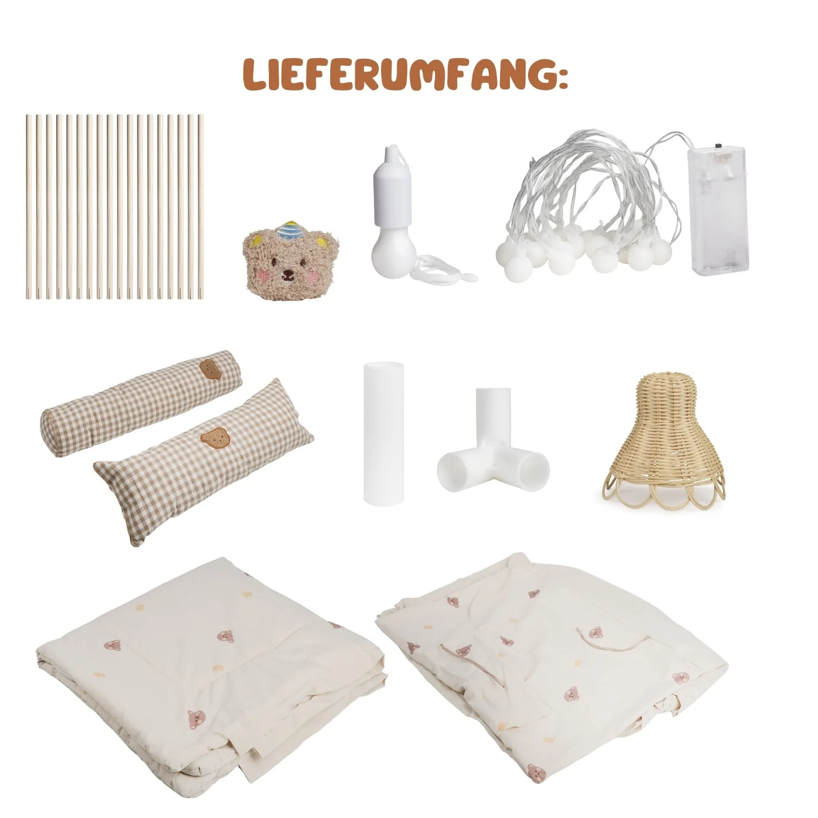 Spielzelt mit Lampe Kinderzelt Kuschelzelt Tipi für Kinder Indoor-Zelt - Image 9