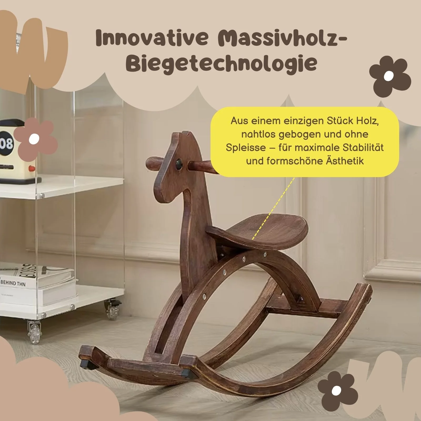 Spielzeugpferd Kinderspielzeug Schaukelpferd Holzpferd Holzspielzeug - Image 3