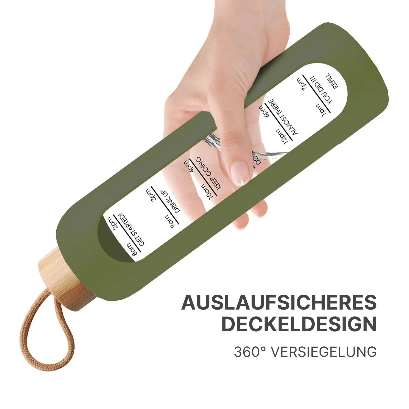 Sportflasche Trinkflasche Getränkeflasche Wasserflasche Glasflasche - Image 2