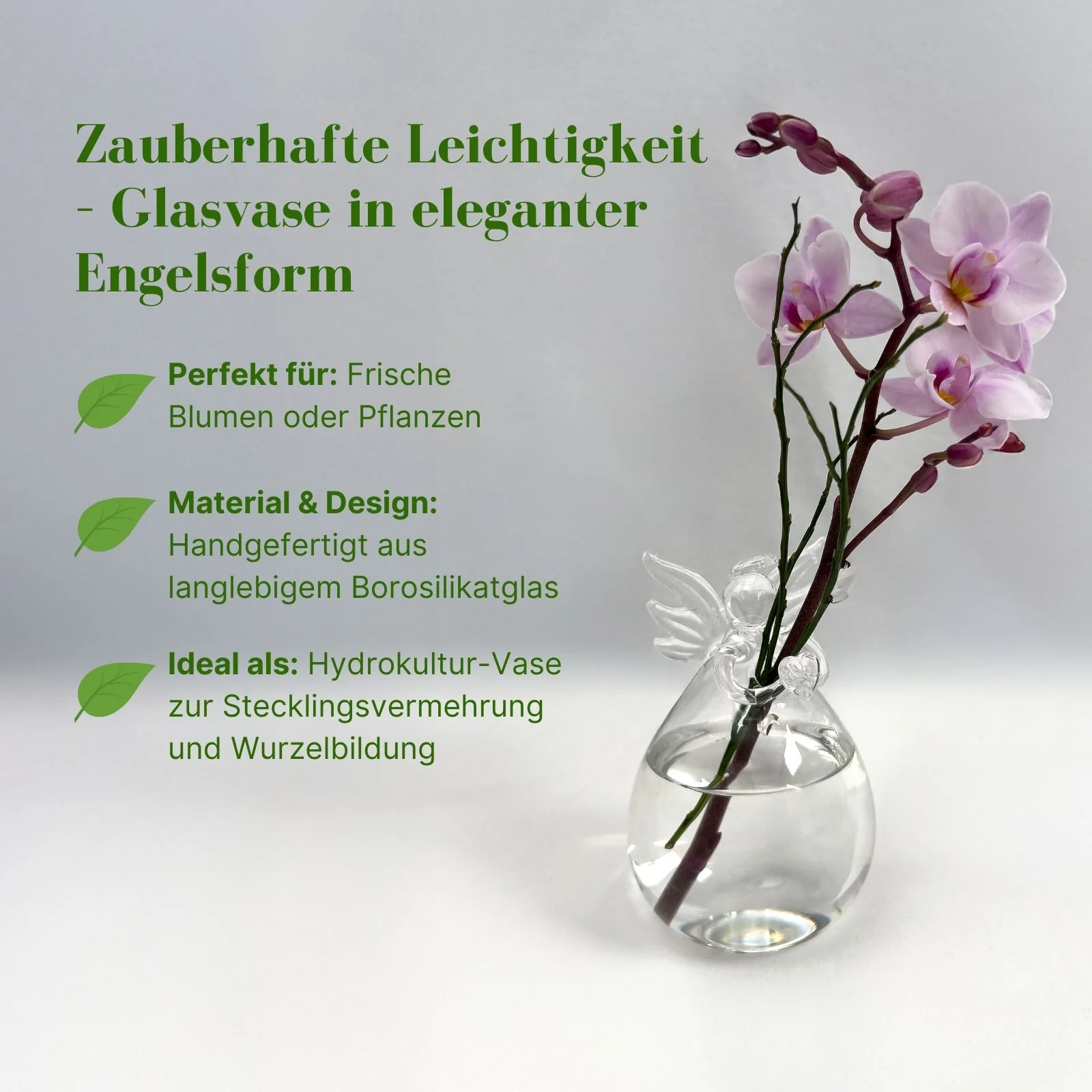 Stehende Glasvase Engelform Blumenvase Vase Dekoration - Image 2