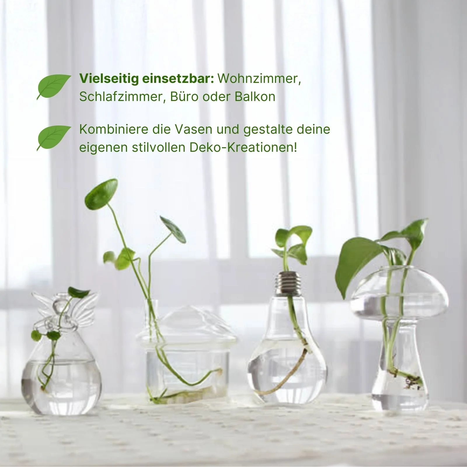 Stehende Glasvase Engelform Blumenvase Vase Dekoration - Image 4
