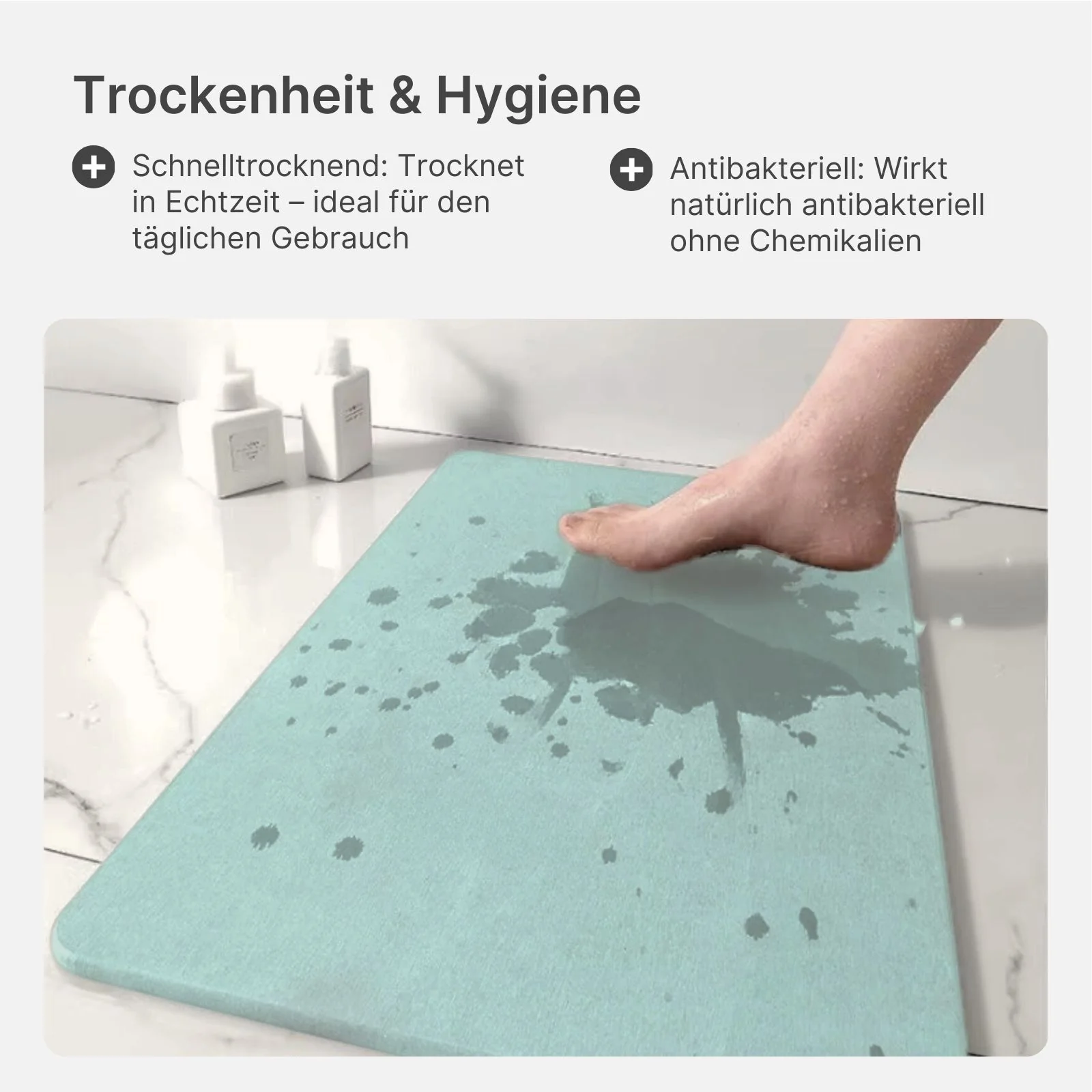 Stein-Badematte fürs Badezimmer Diatomit-Fussmatte Kieselgur-Matte Badvorleger - Image 3