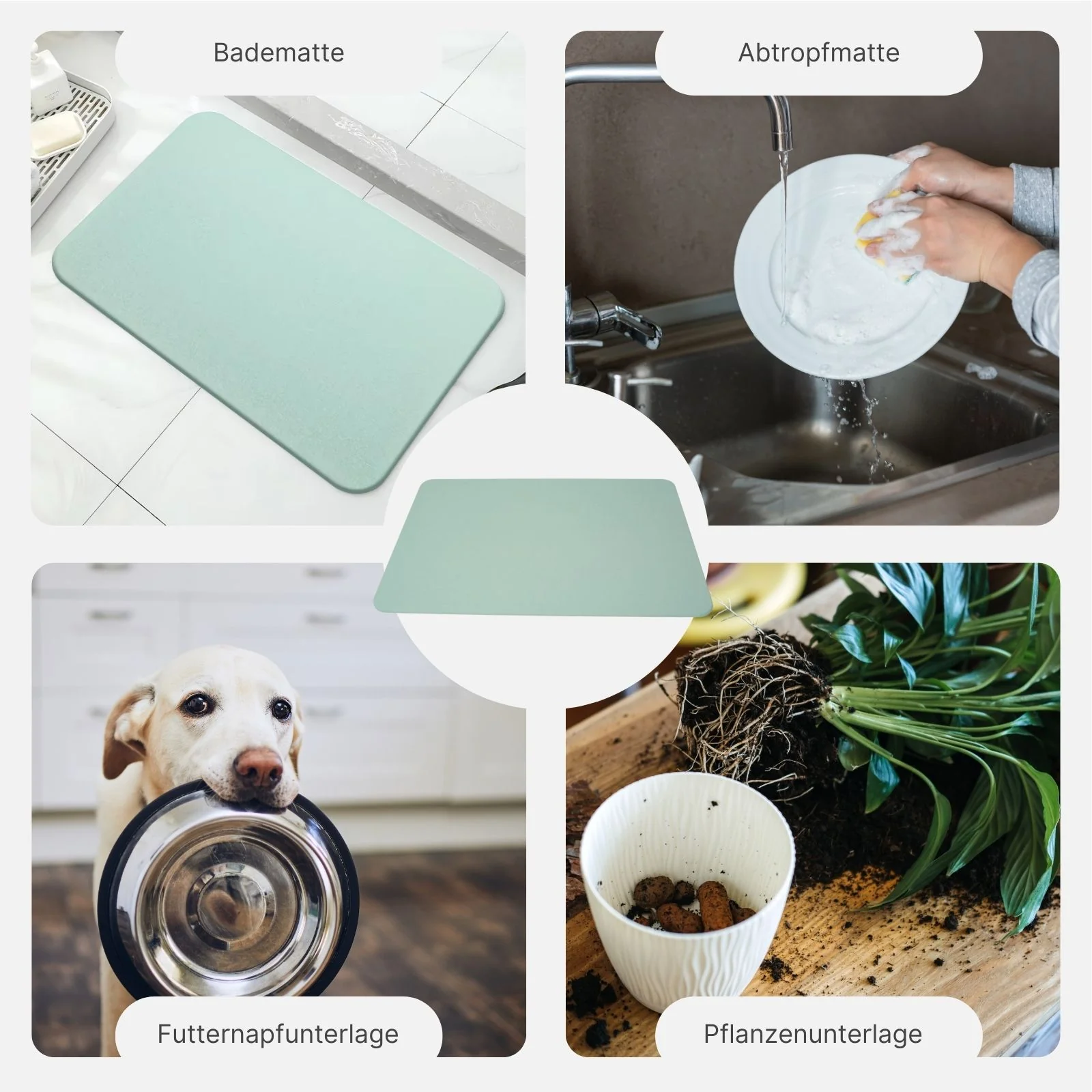 Stein-Badematte fürs Badezimmer Diatomit-Fussmatte Kieselgur-Matte Badvorleger - Image 4