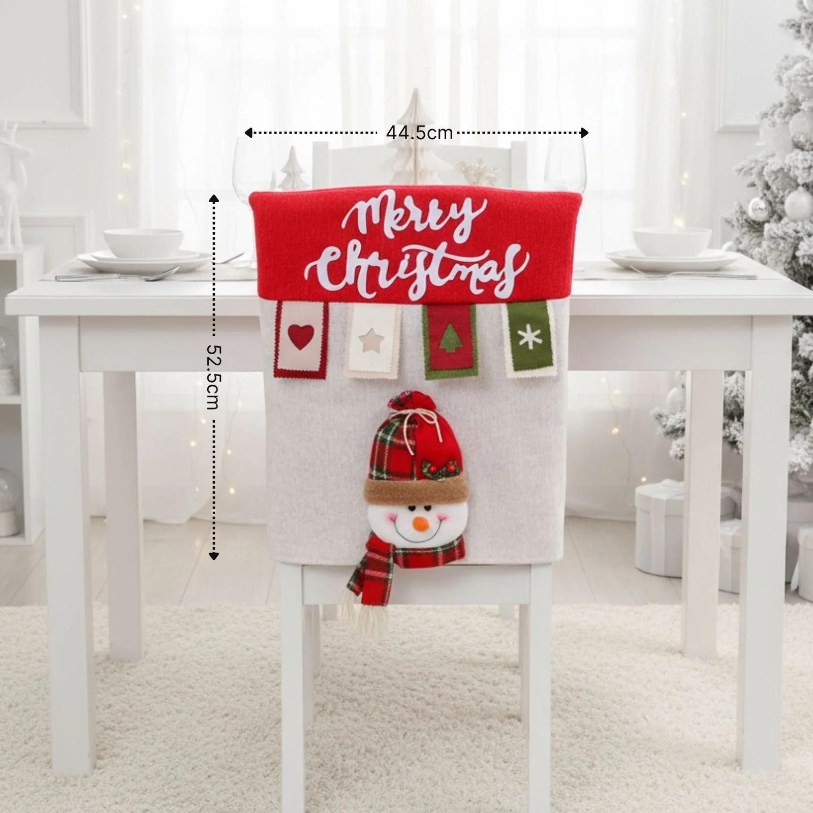 Stuhlhusse mit Schneemann Weihnachts-Stuhldeko Stuhlbezug Stuhlüberzug - Image 7