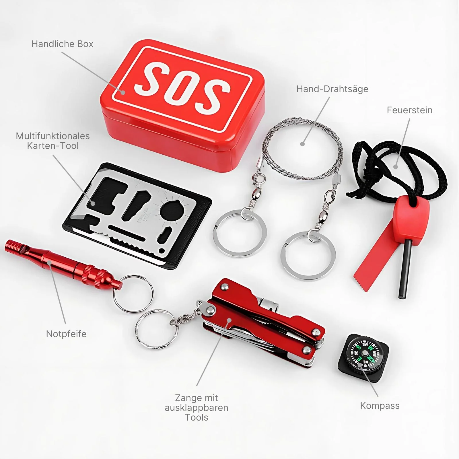 Survival-Kit Multifunktion Camping-Tools Outdoor Notfall Überlebenskit - Image 3