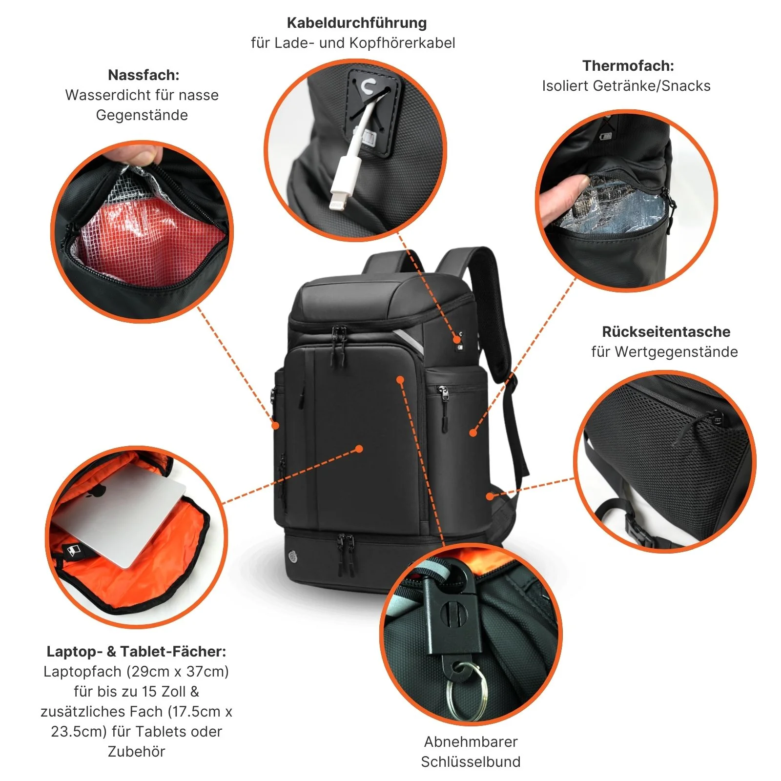 Tagesrucksack Business-Rucksack Outdoor-Rucksack Reiserucksack - Image 6